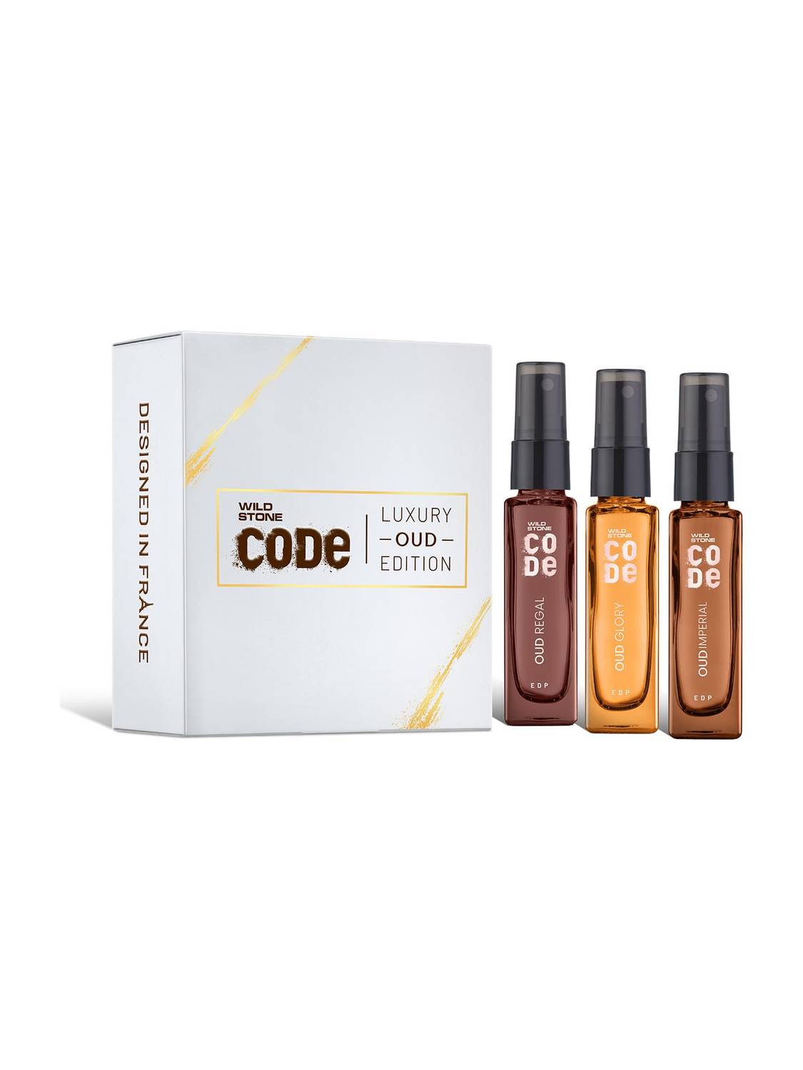 Wild Stone CODE Luxury OUD Eau De Parfum Gift Set For Men 08ml X 3 - Image 1