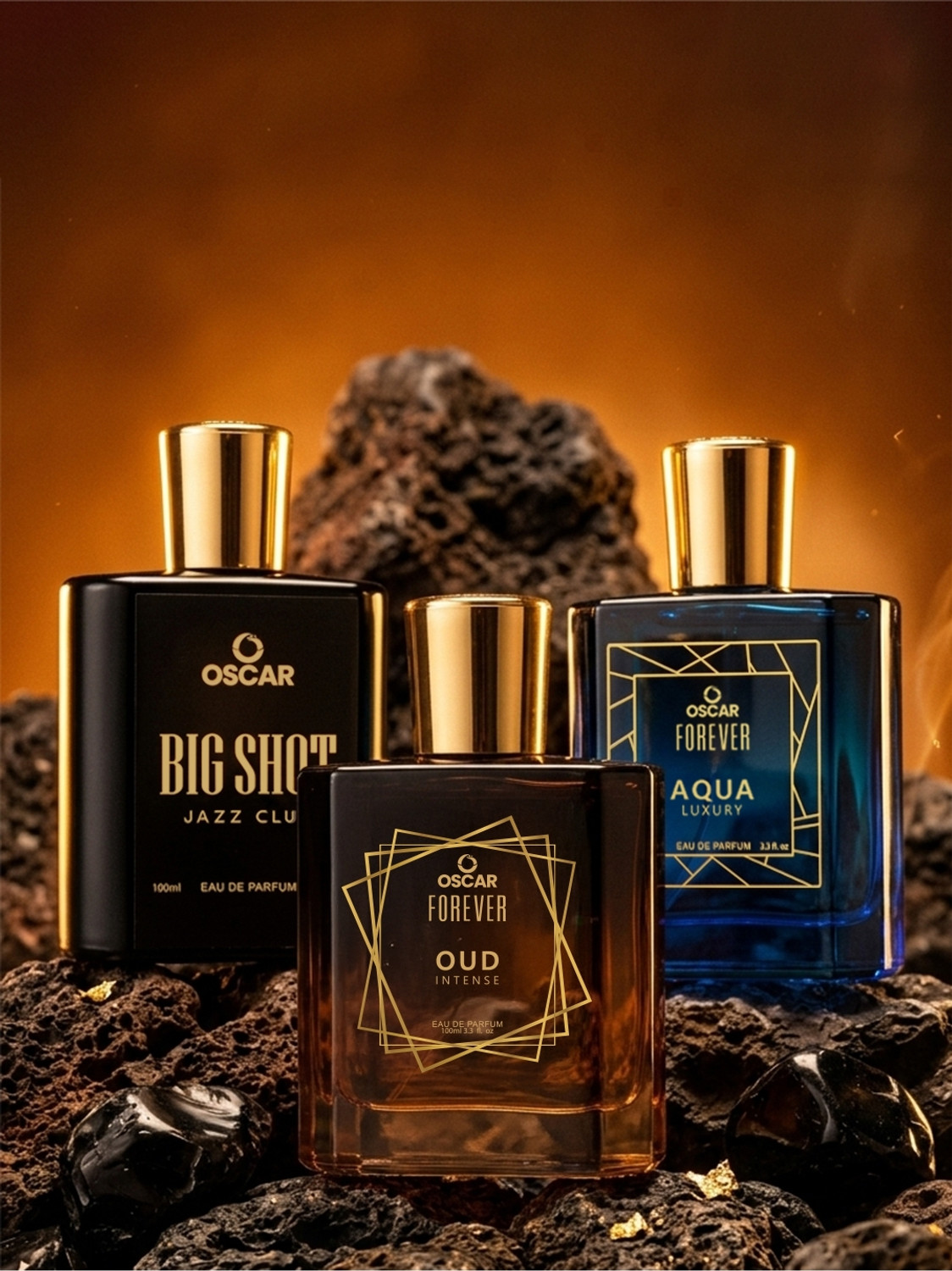 Image of OSCAR BigShot Jazz Club, Aqua Luxury & Oud Intense Perfume Combo, Strong, Long Lasting Eau de Parfum - 300 ml