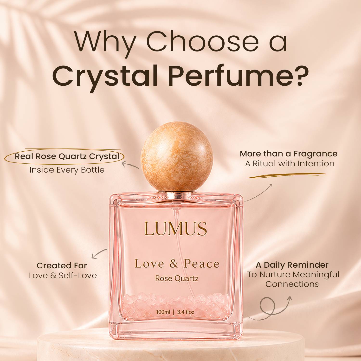 Lumus Rose Quartz Crystal Perfume Eau de Parfum 100ml - Image 3