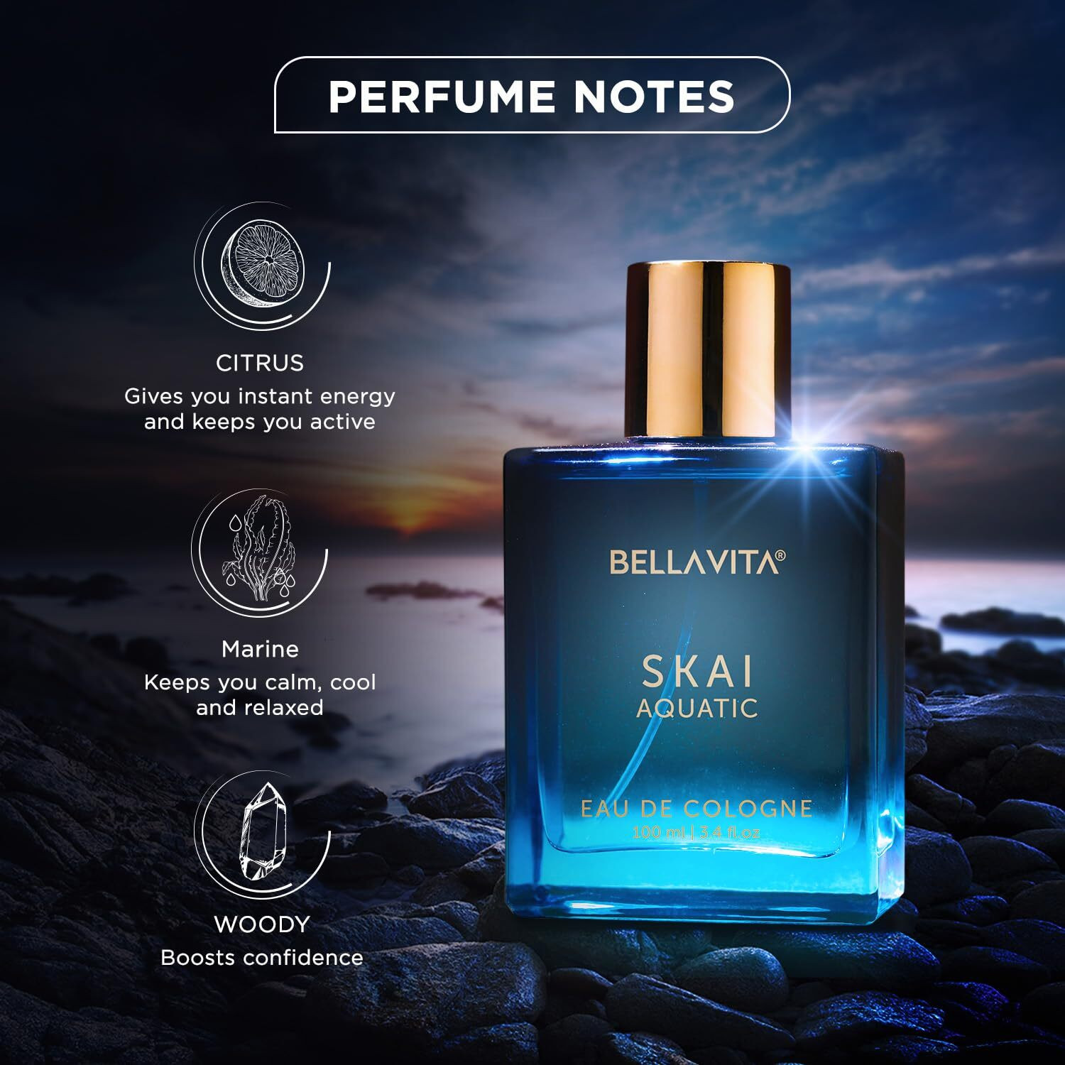 Image of Bellavita Luxury Skai Aquatic Pure Eau De Parfum (100ml) Eau de Parfum - 100 ml
