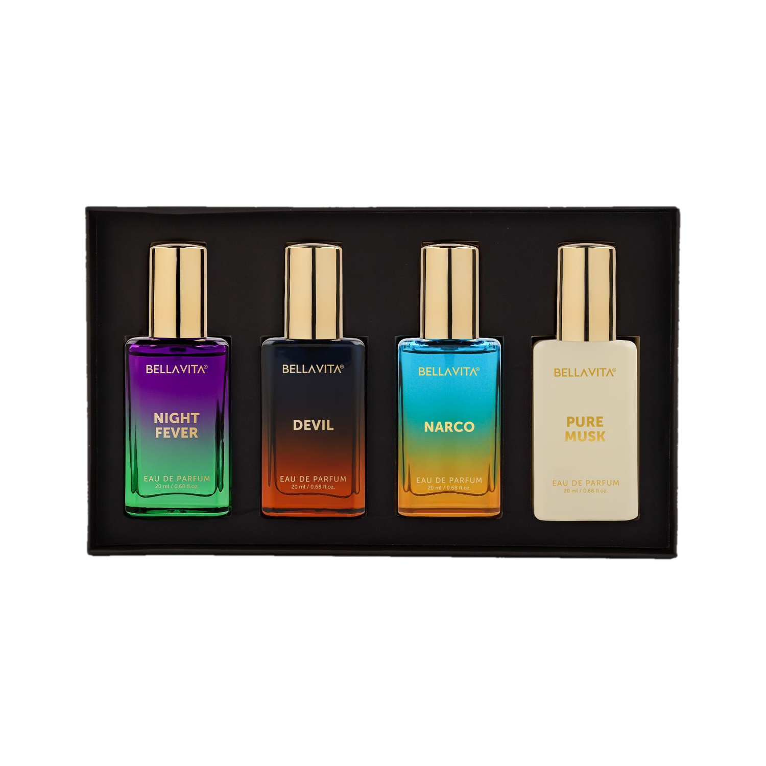 BELLAVITA Unisex Scents Gift Set Pack of 4 · 20 ml (80 ml total)
