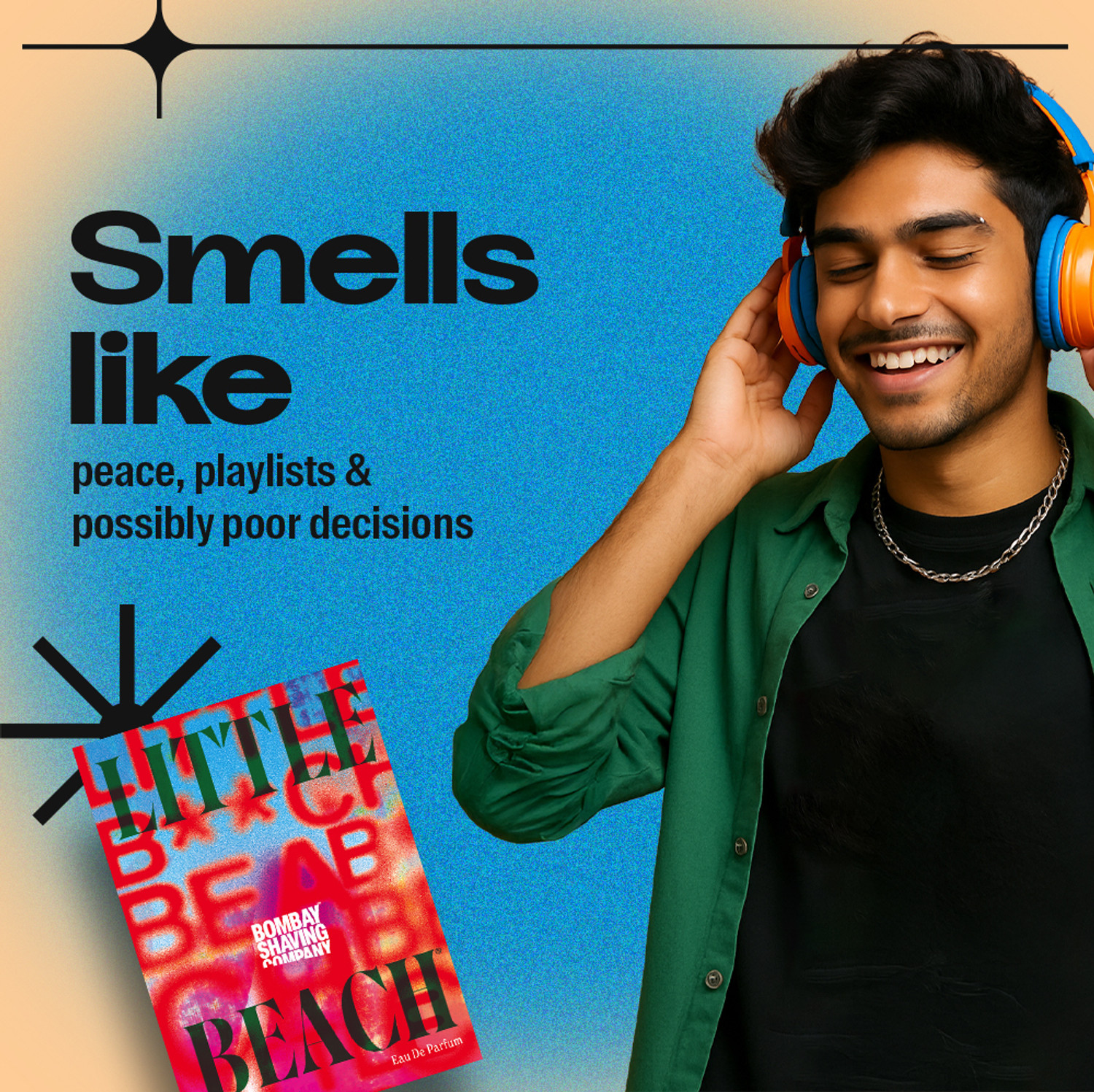 Image of BOMBAY SHAVING COMPANY Little Beach Eau De Parfum | Fresh Citrus & Marine Unisex Perfume Eau de Parfum - 100 ml