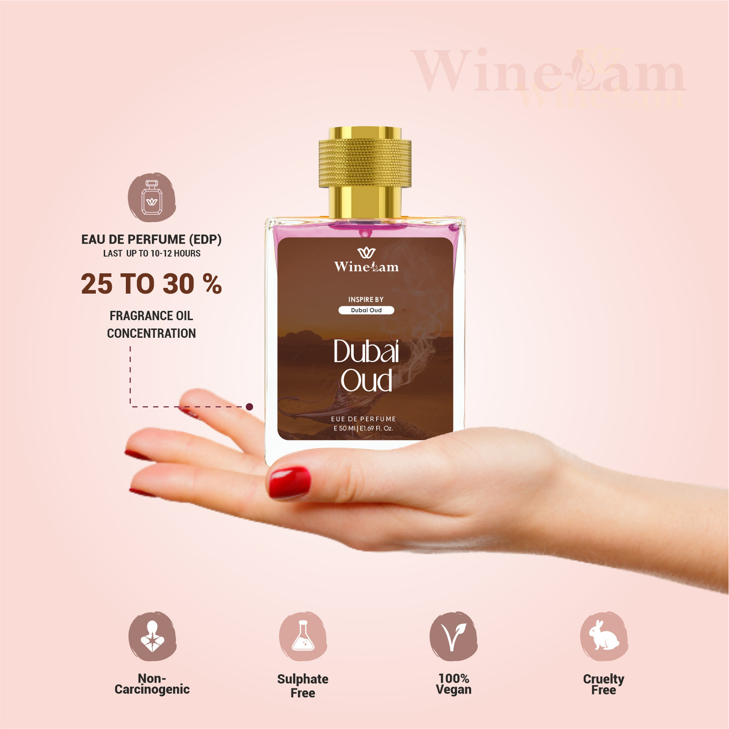 Image of winelam DUBAI OUD LONG LASTING UNISEX Eau de Parfum - 50 ml
