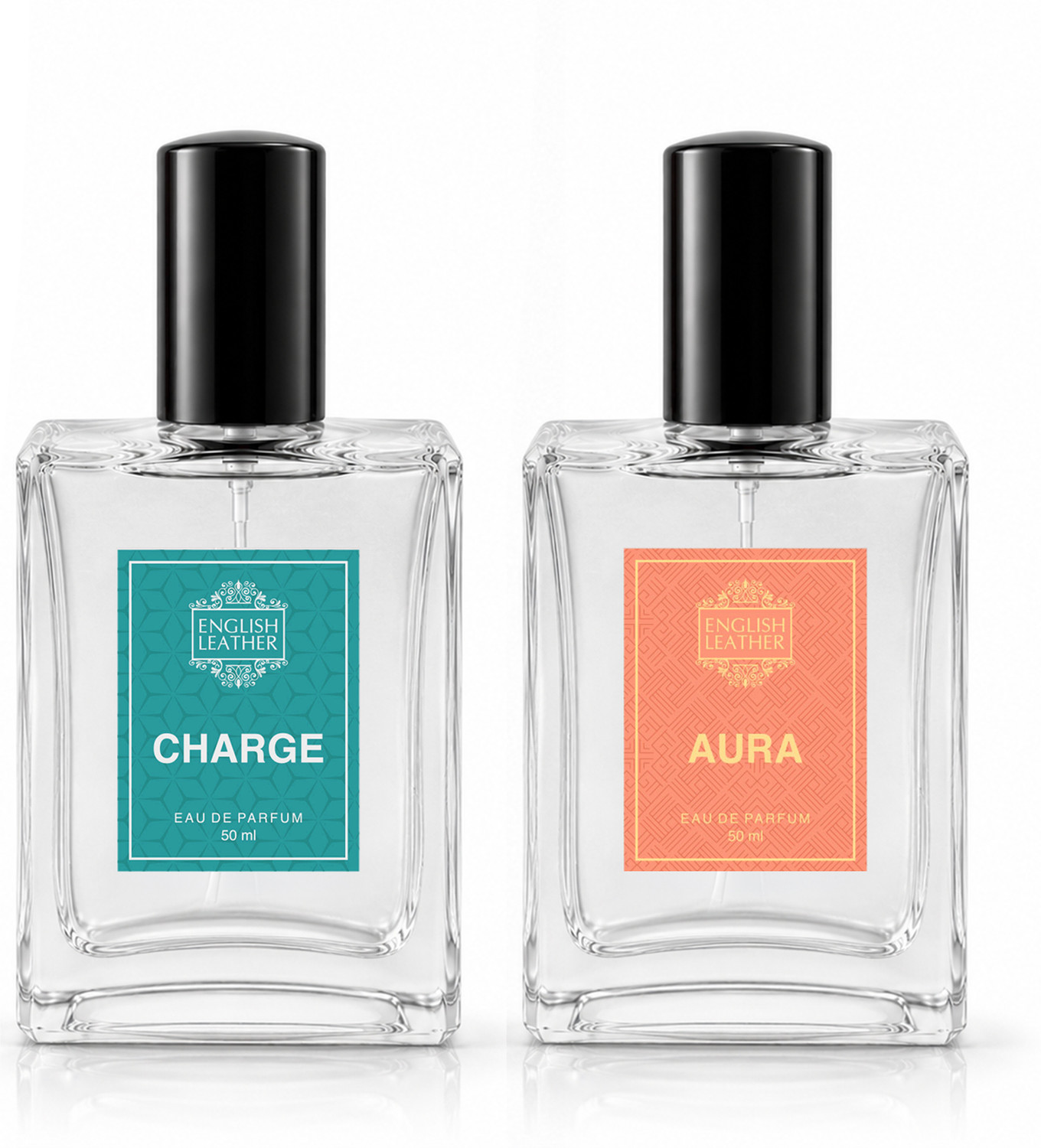 Image of English Leather Charge + Aura Perfume Combo | 50ml Each | Pack of 2 | Long Lasting Fragrance Eau de Parfum - 100 ml