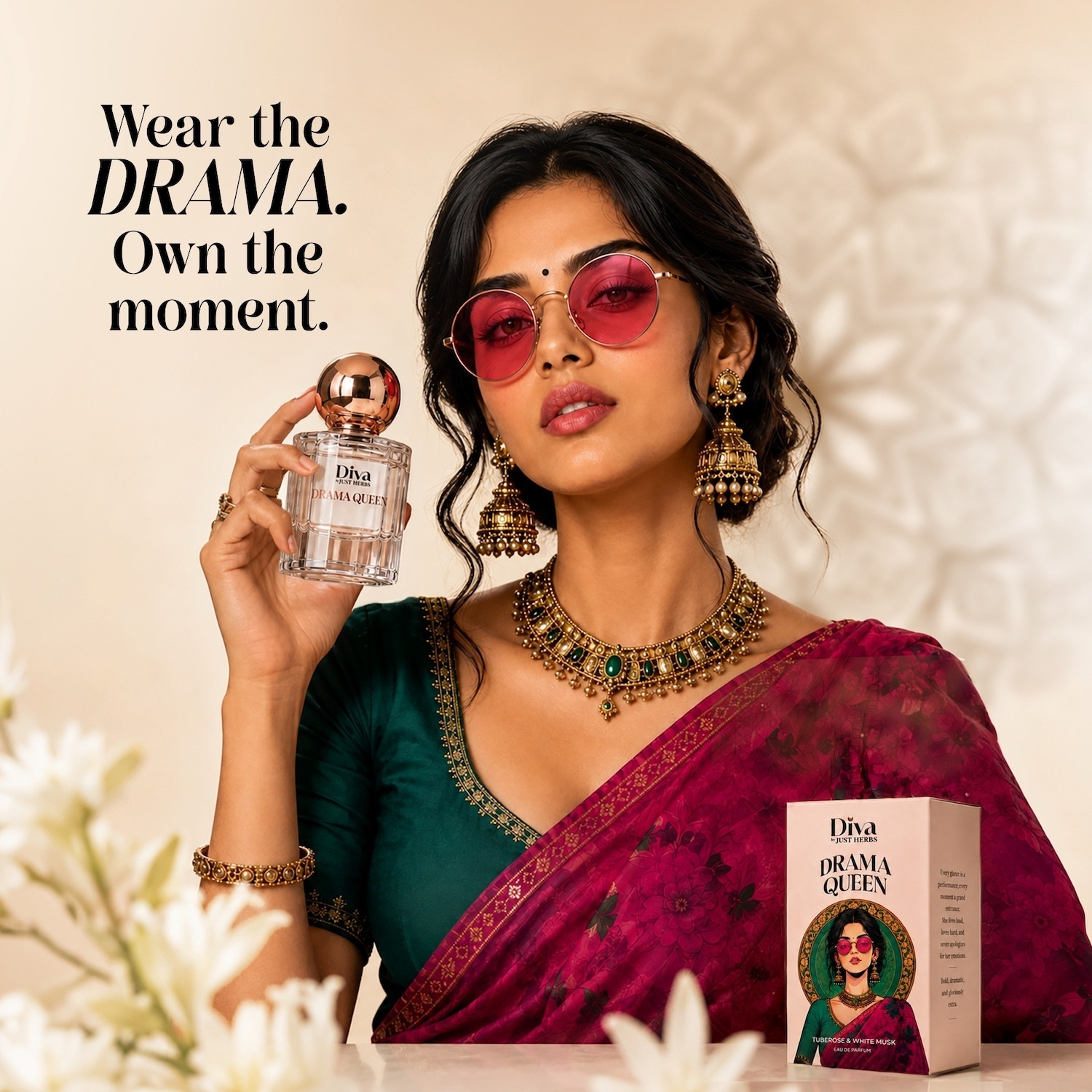 Image of Just Herbs DivaDrama Queen + Desi Girl Eau De Parfum Gift Set (2 x 50ml) Eau de Parfum - 100 ml
