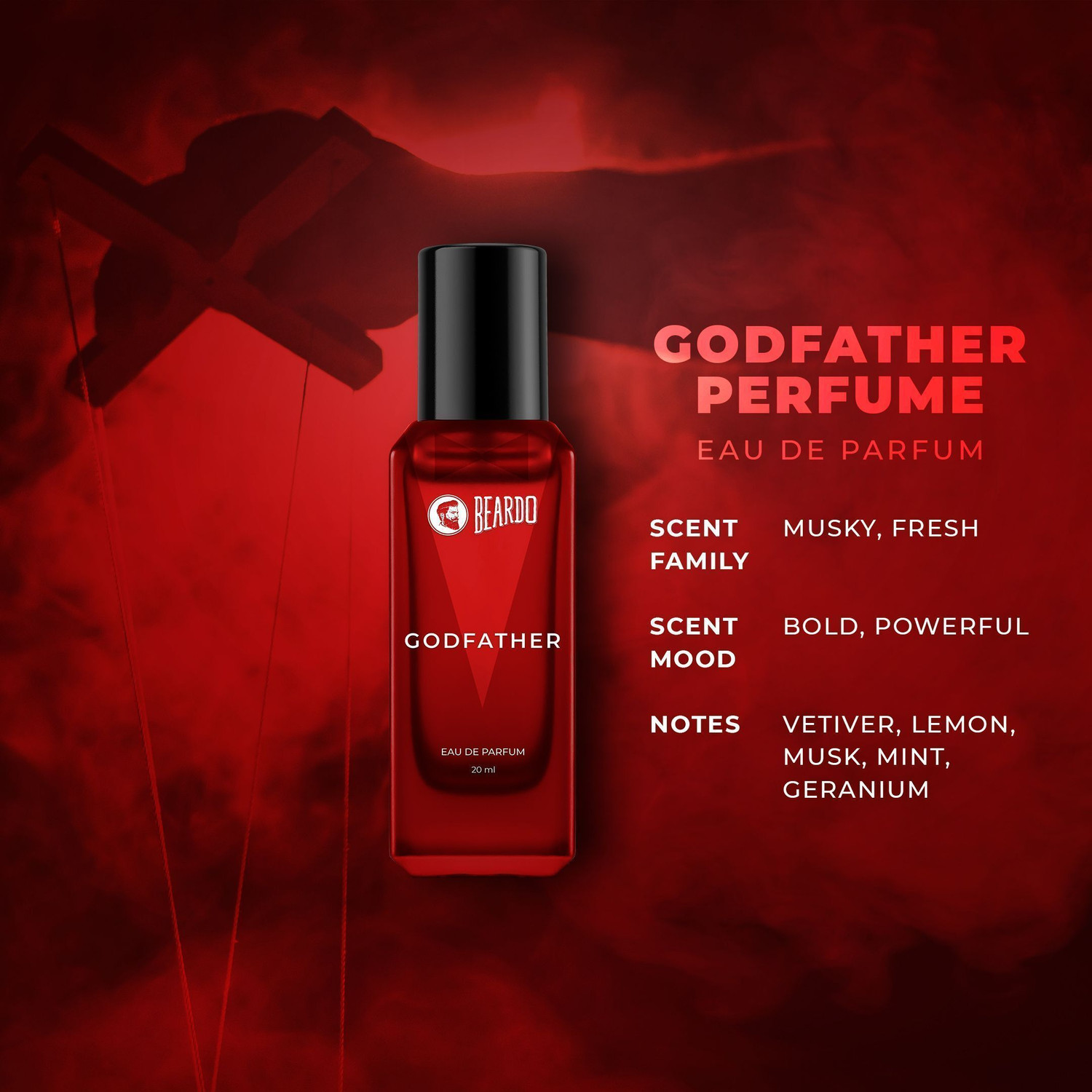 Image of BEARDO Whisky Smoke, GodFather, Mariner & Don Perfume EDP For Men Combo (Set of 4) Eau de Parfum - 80 ml
