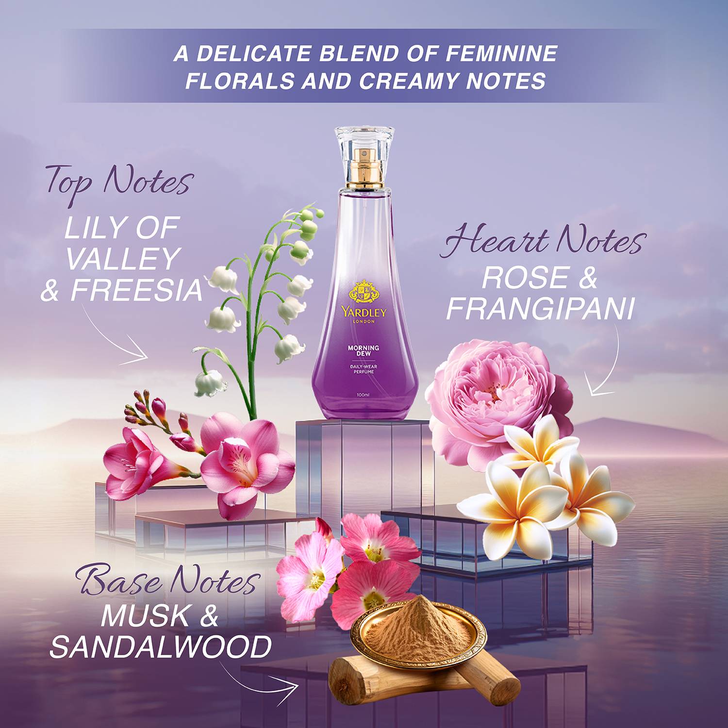 Yardley London Morning Dew Floral Scent Perfume 100 ml - Image 5