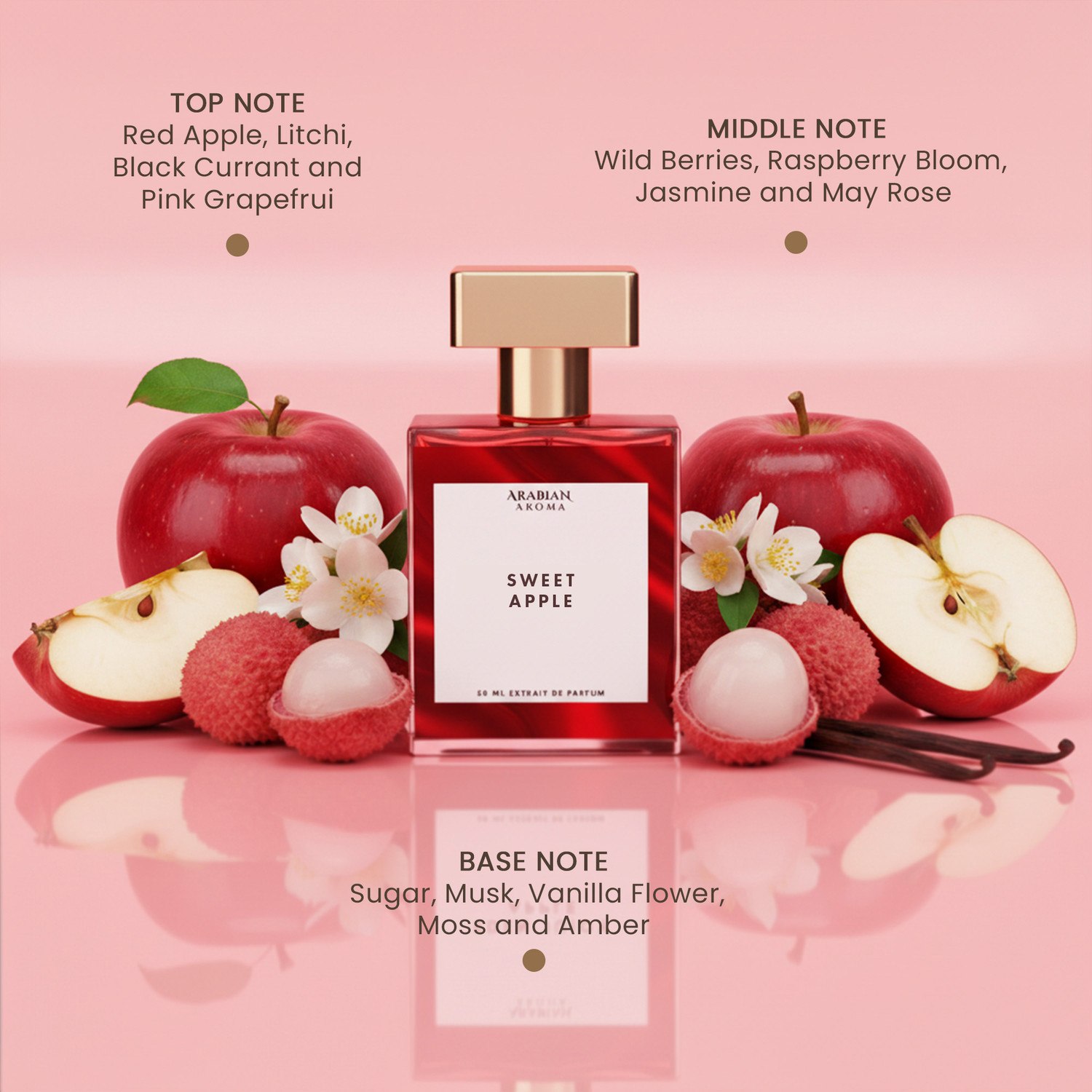 Image of Arabian Aroma Sweet Apple Perfume For Women Long-Lasting Floral Fruity Fragrance Extrait De Parfum - 50 ml