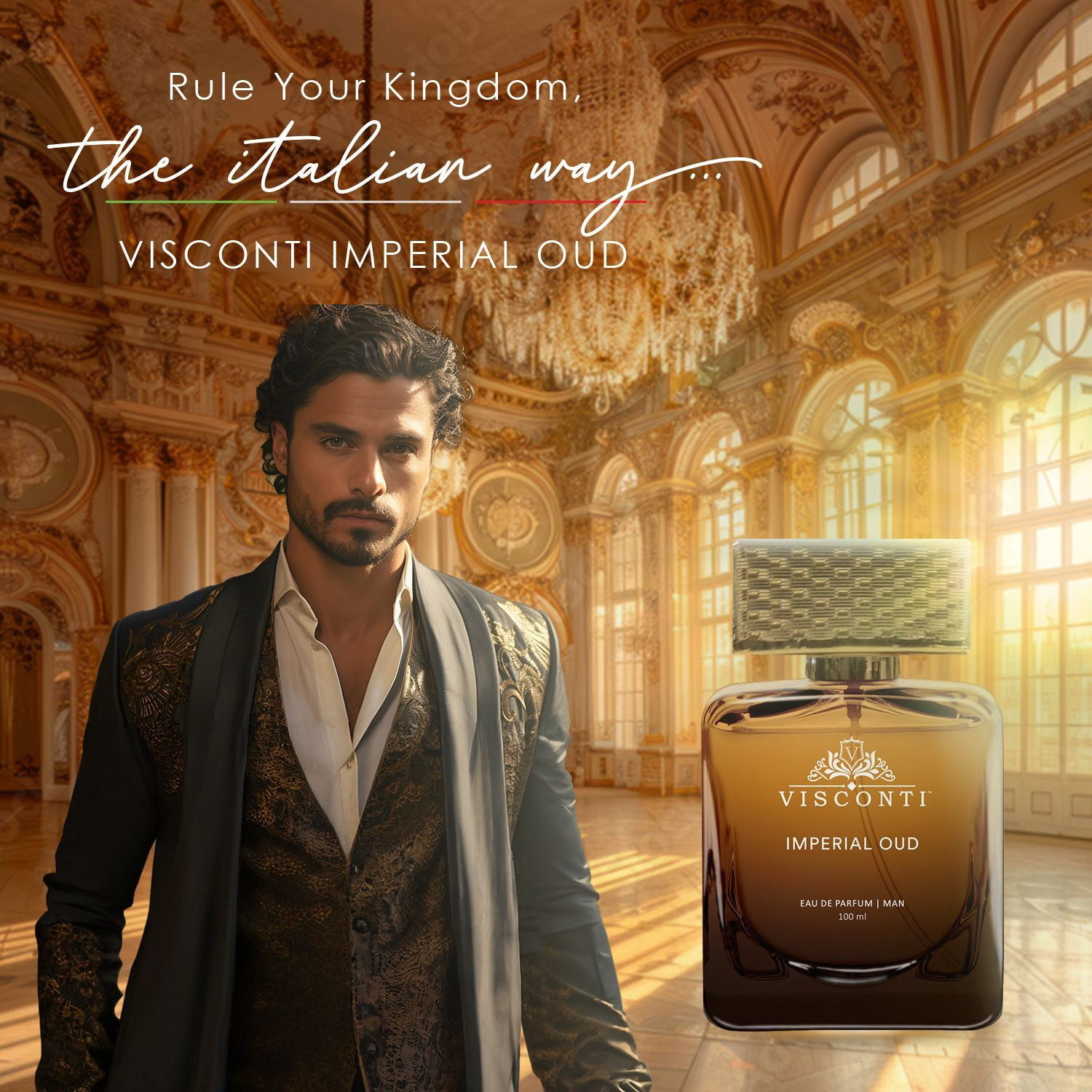 Image of VISCONTI Imperial Oud EDP Perfume With Spices & Musk Long Lasting Festive Wear Fragrance Eau de Parfum - 100 ml