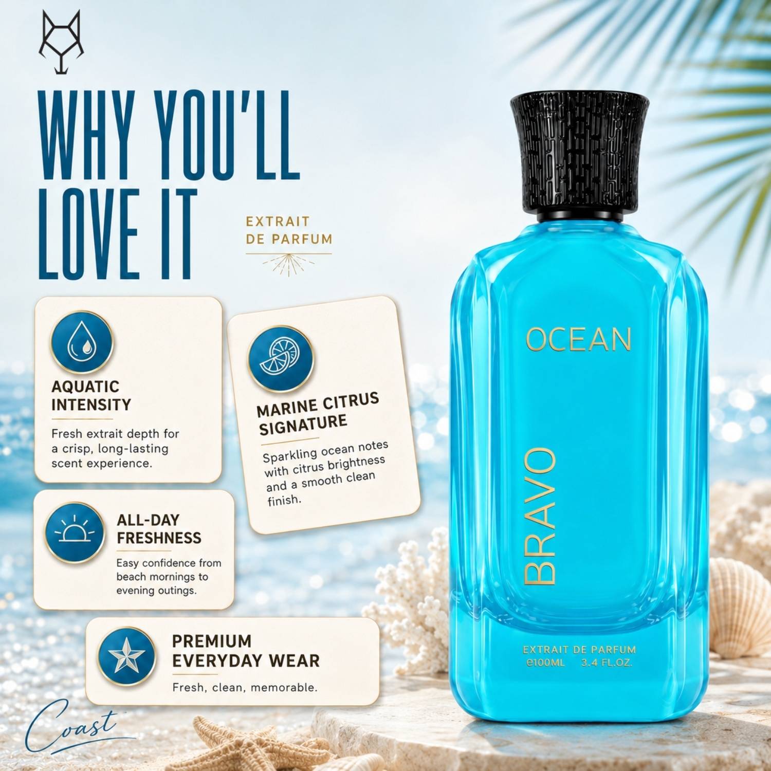 Bravo Ocean Bergamot & Pineapple Perfume - 100 ml - Image 5