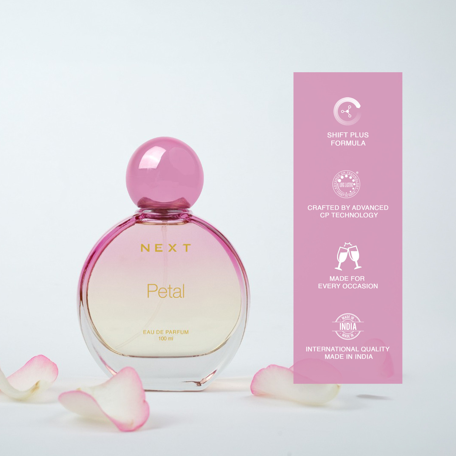 Image of NEXT Petal - Luxury Long Lasting Fragrance with Rose & White Floral Notes Perfume - 100 ml