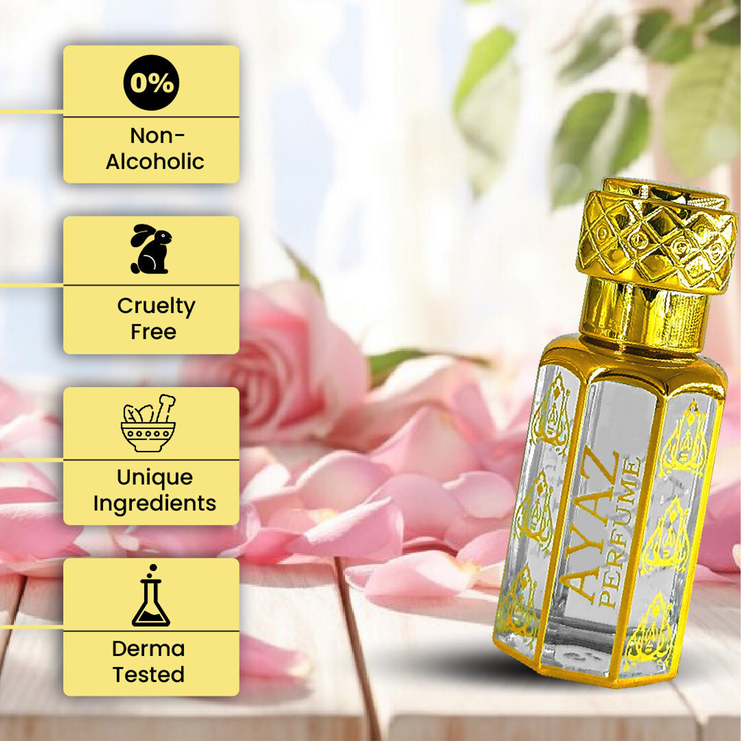 Image of Ayaz Luxury Rose Perfume for Women| Floral & Sweet EDP Long-Lasting Fragrance Scent Floral Attar
