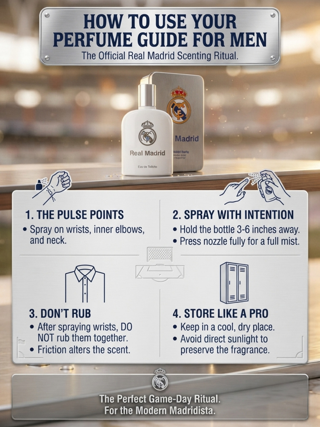 Image of Real Madrid Collector Metal Tin | Aromatic Fresh Woody EDT Eau de Toilette - 100 ml