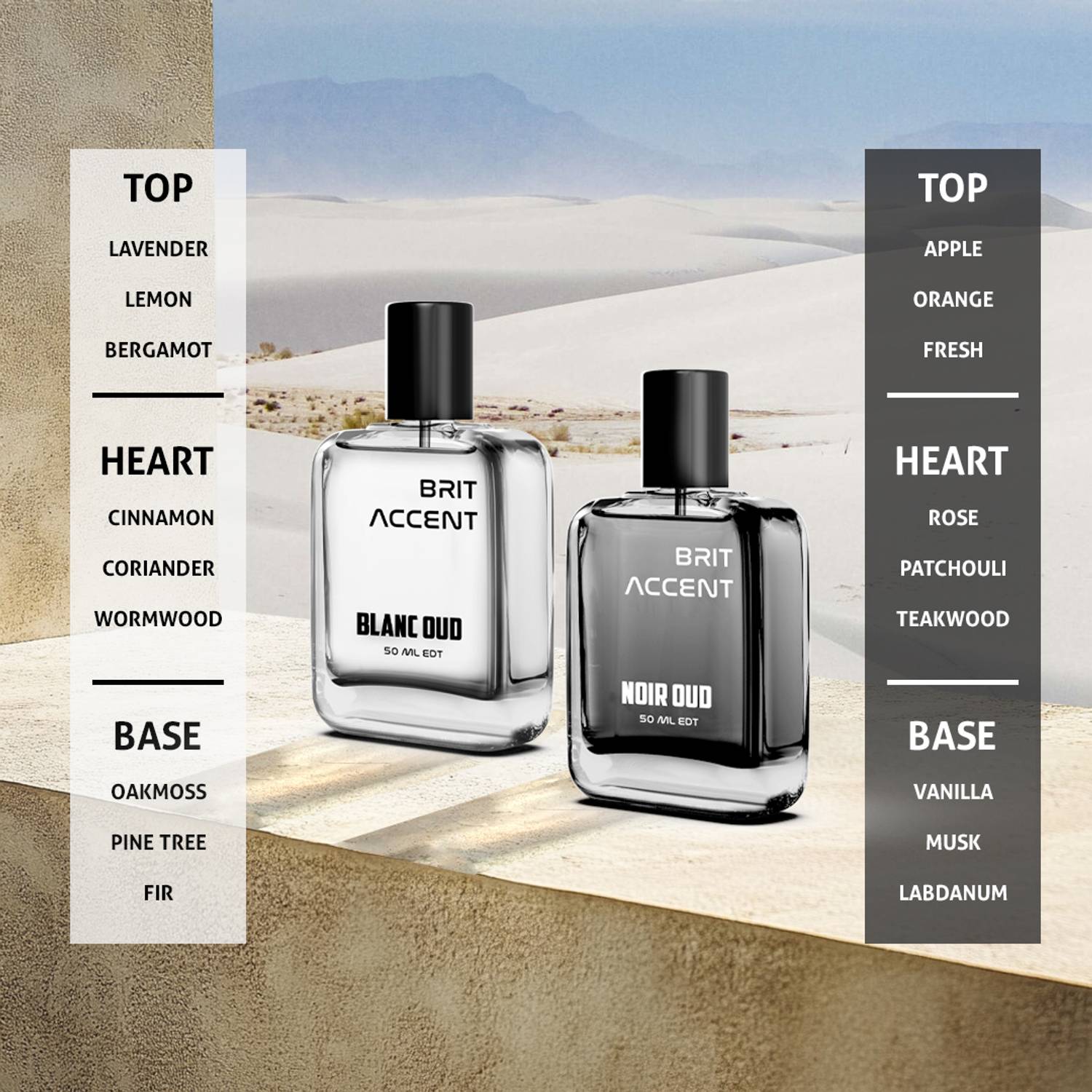BRIT ACCENT Combo Pack Perfume Blanc Oud & Noir Oud 100 ml - Image 3