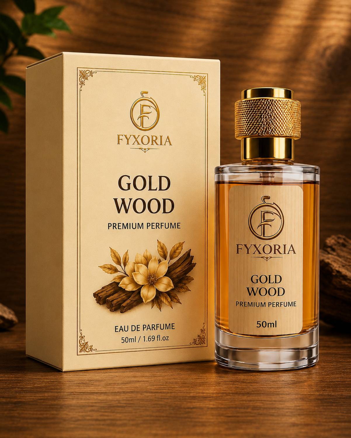 FYXORIA Gold Wood Mist Perfume Spray 50ml - Image 1