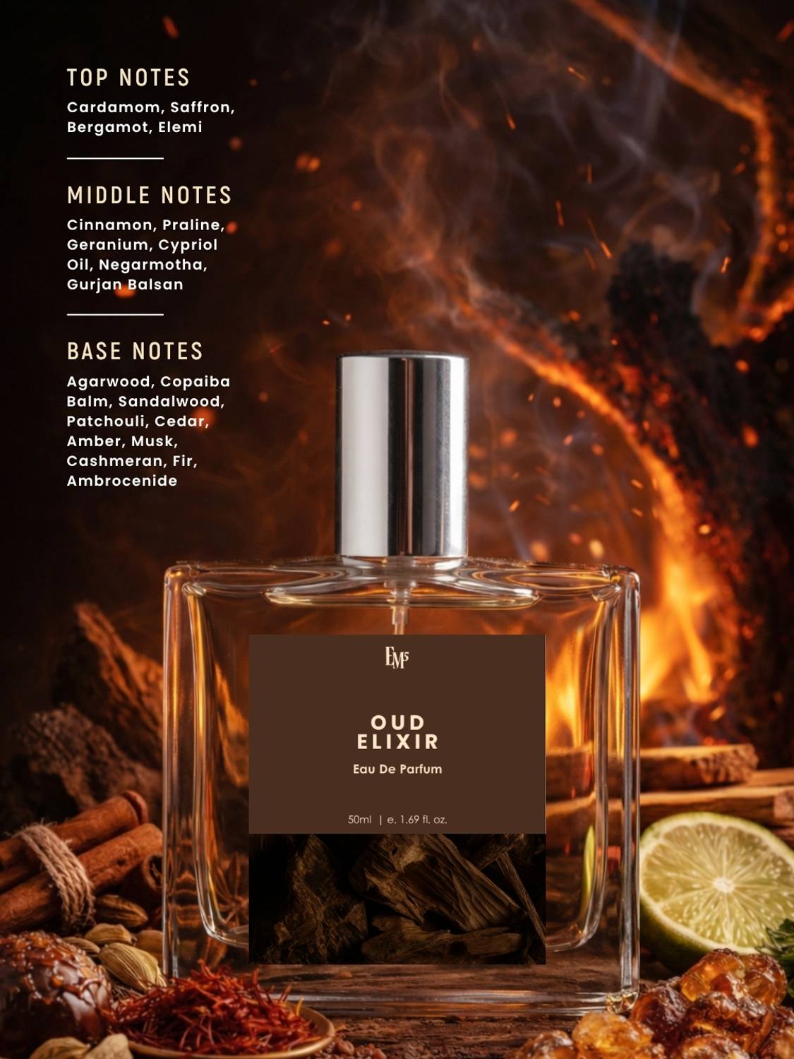 Em5 Oud Elixir EDP Perfume for Men 50 ml - Image 4