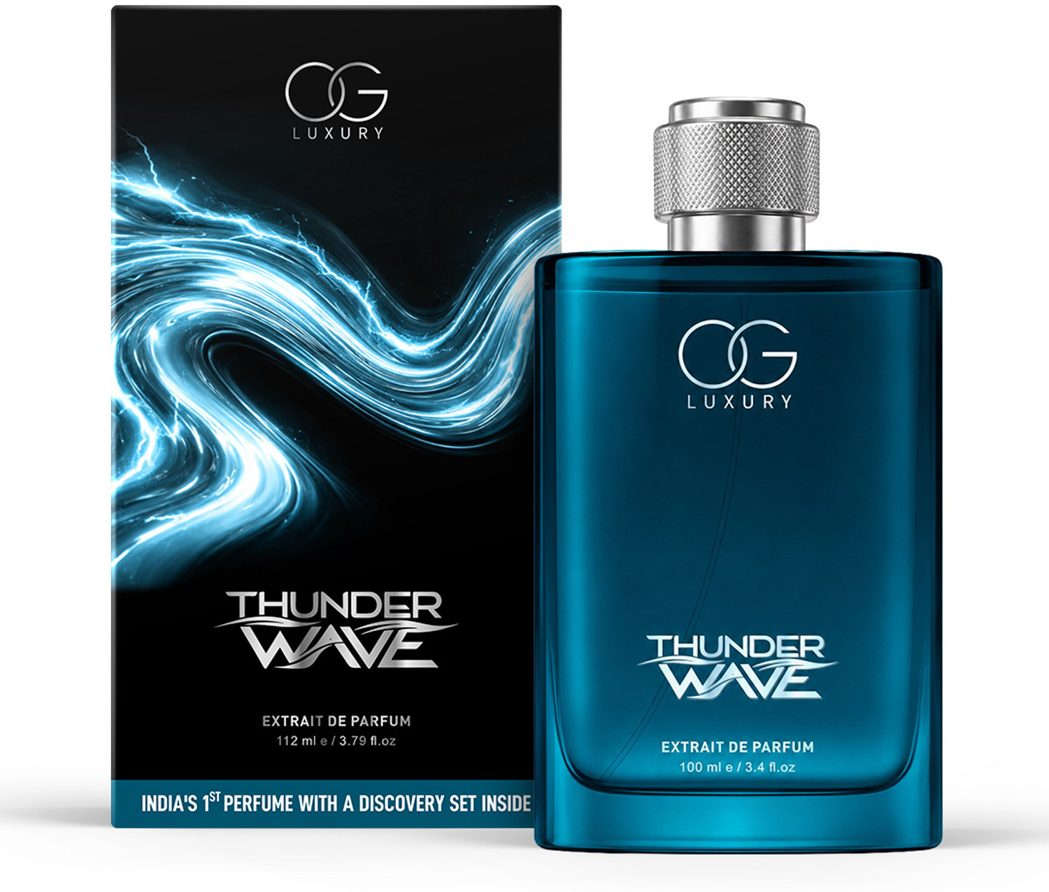 Image of OG LUXURY Thunder Wave | India's First Perfume with Discovery Set Inside (4 Perfumex3ml) Extrait De Parfum - 112 ml