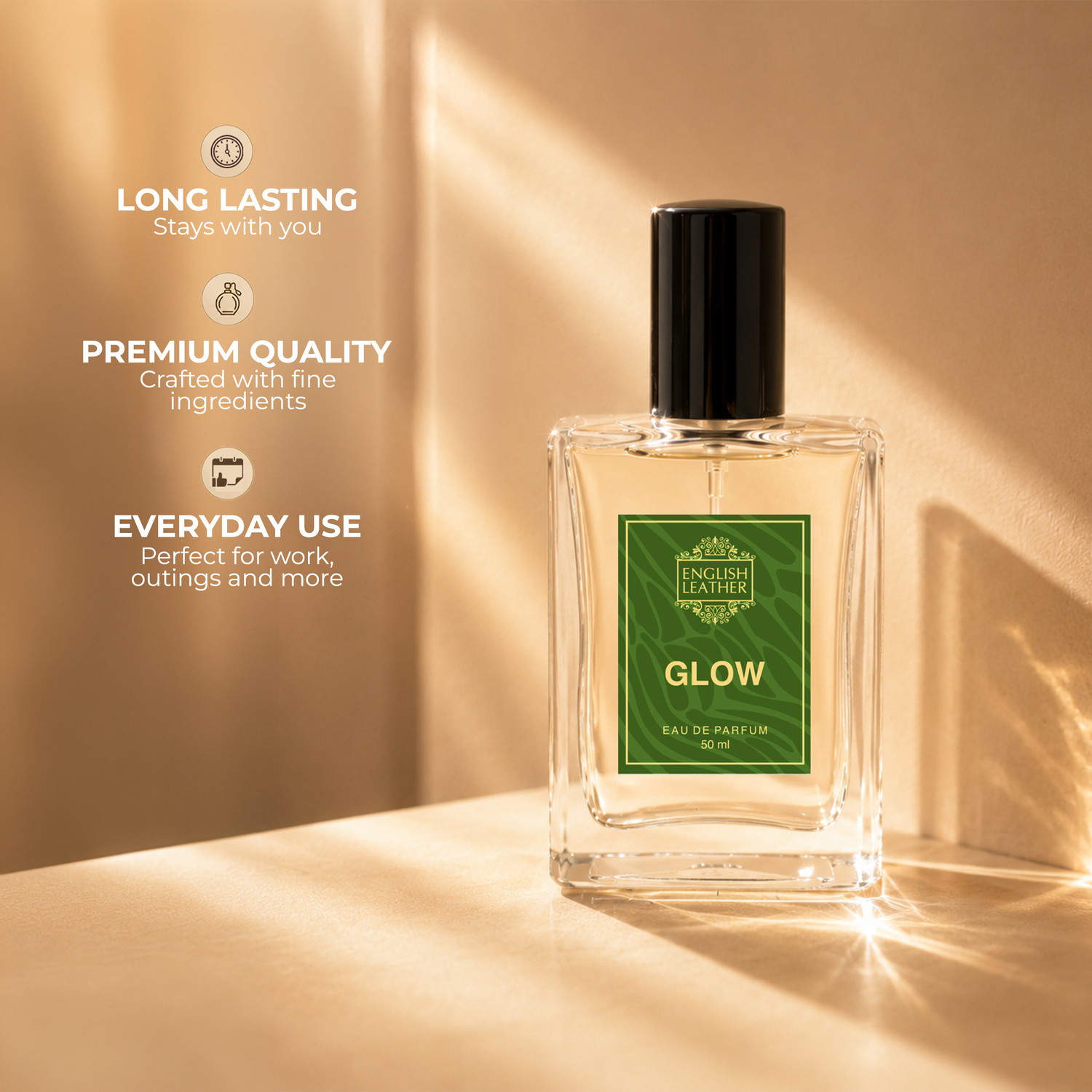 Image of English Leather Glow Eau de Parfum for Men & Women 50 ml | A Warm Glow of Peach & Yuzu Eau de Parfum - 50 ml