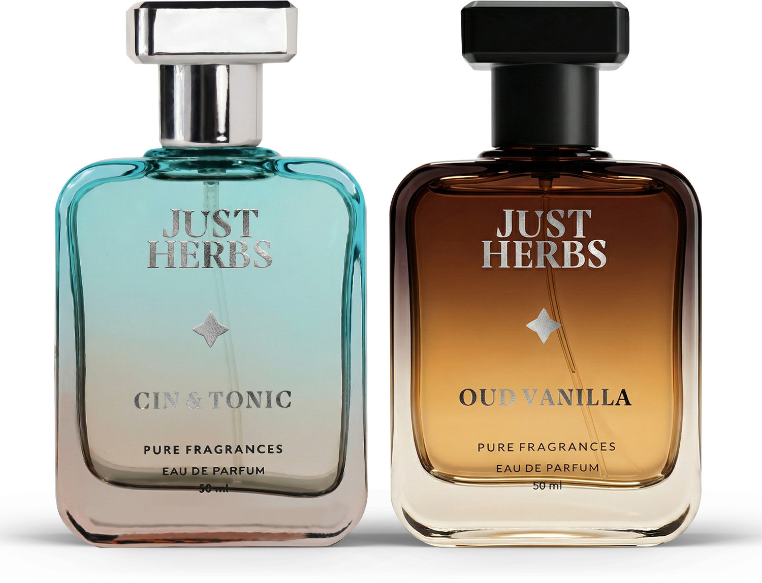 Image of Just Herbs Unisex Perfume Combo - Cin & Tonic + Oud Vanilla EDP (2x50ml) Eau de Parfum - 100 ml