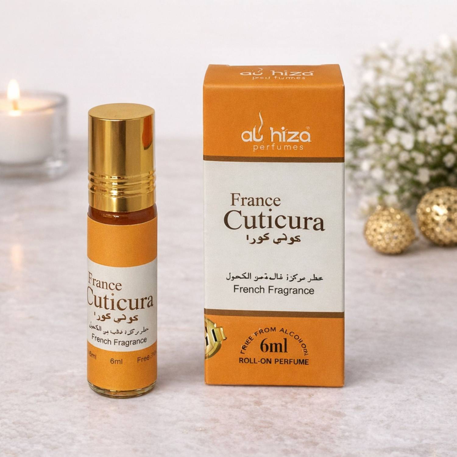 Alhiza Cuticura Roll On Attar Perfume| French Fragrance Style | Pocket Travel Size Eau de Parfum - 6 ml