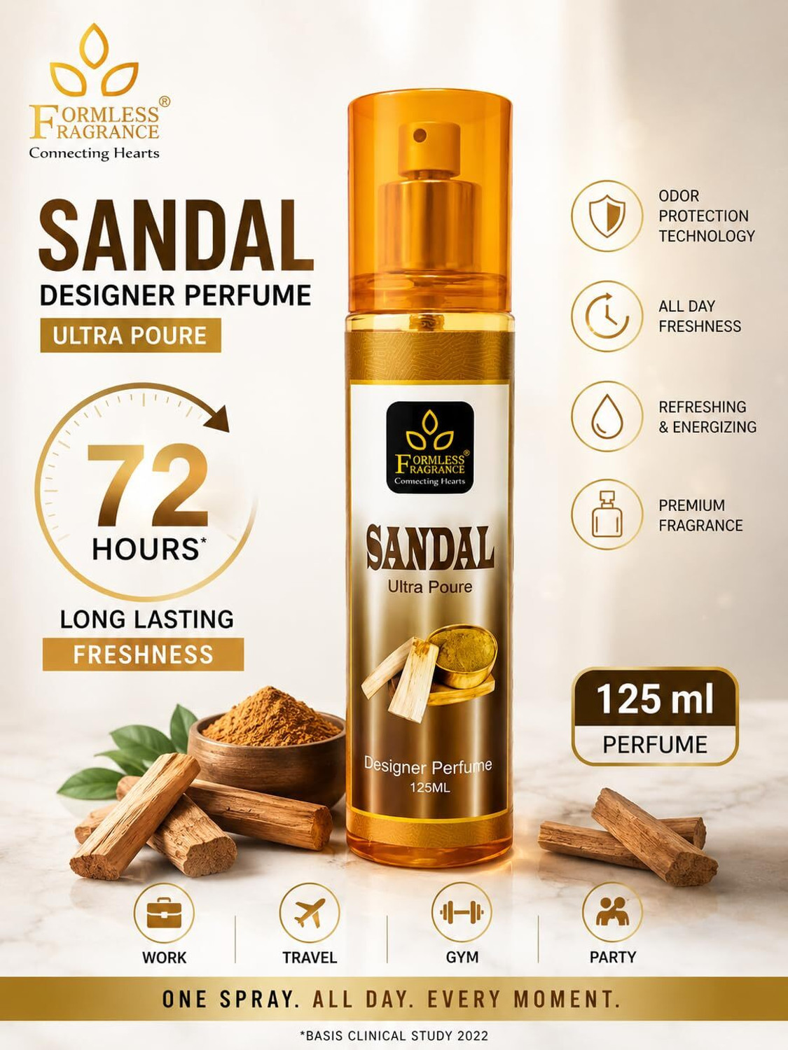 Image of FORMLESS Sandal 125ml perfume 1pc. and Jasmine 125ml perfume 1pc. Perfume - 250 ml