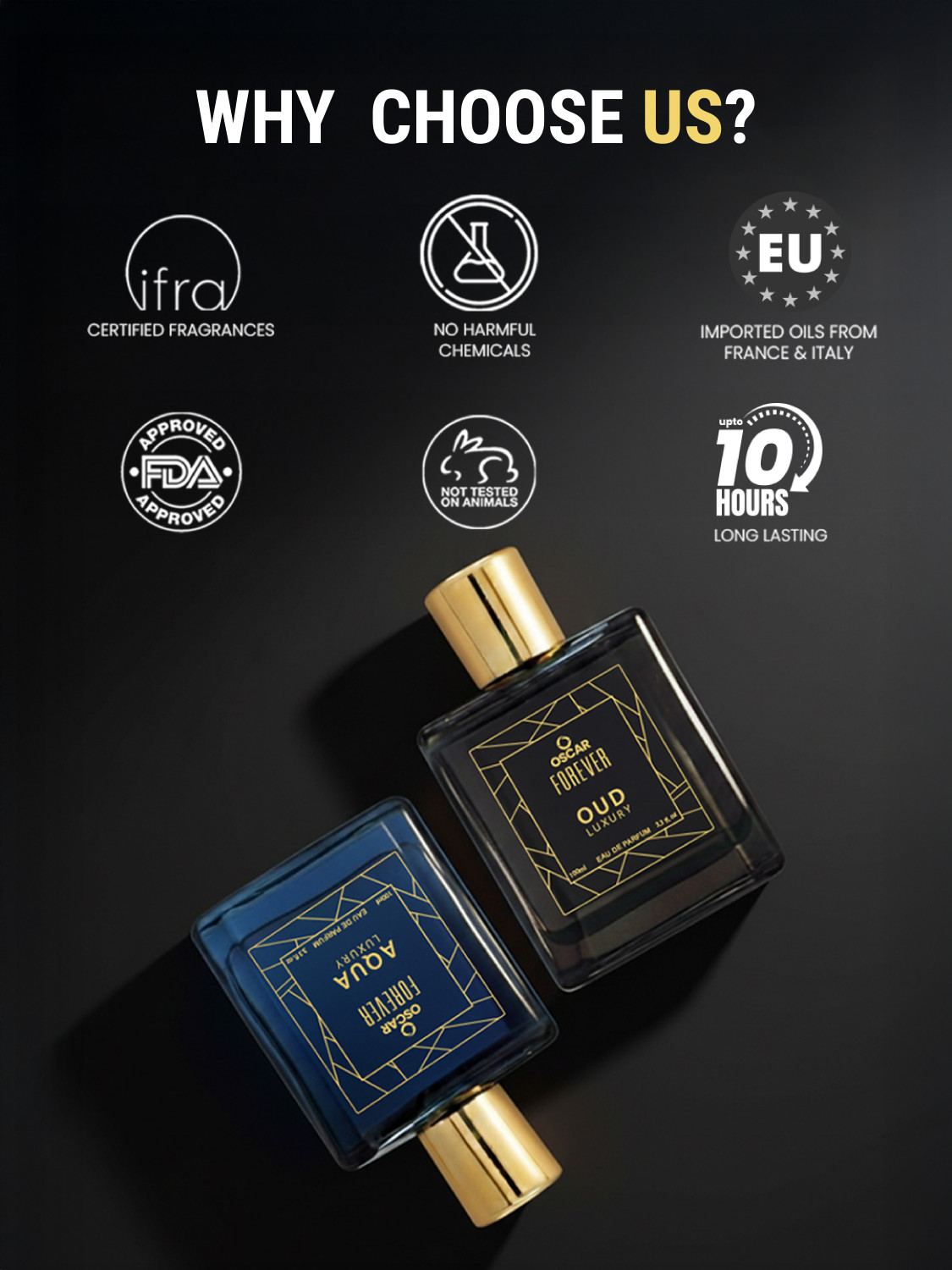 Image of OSCAR Forever Luxury Aqua & Oud Premium Perfume Combo, Strong & Long Lasting Fragrance Eau de Parfum - 200 ml