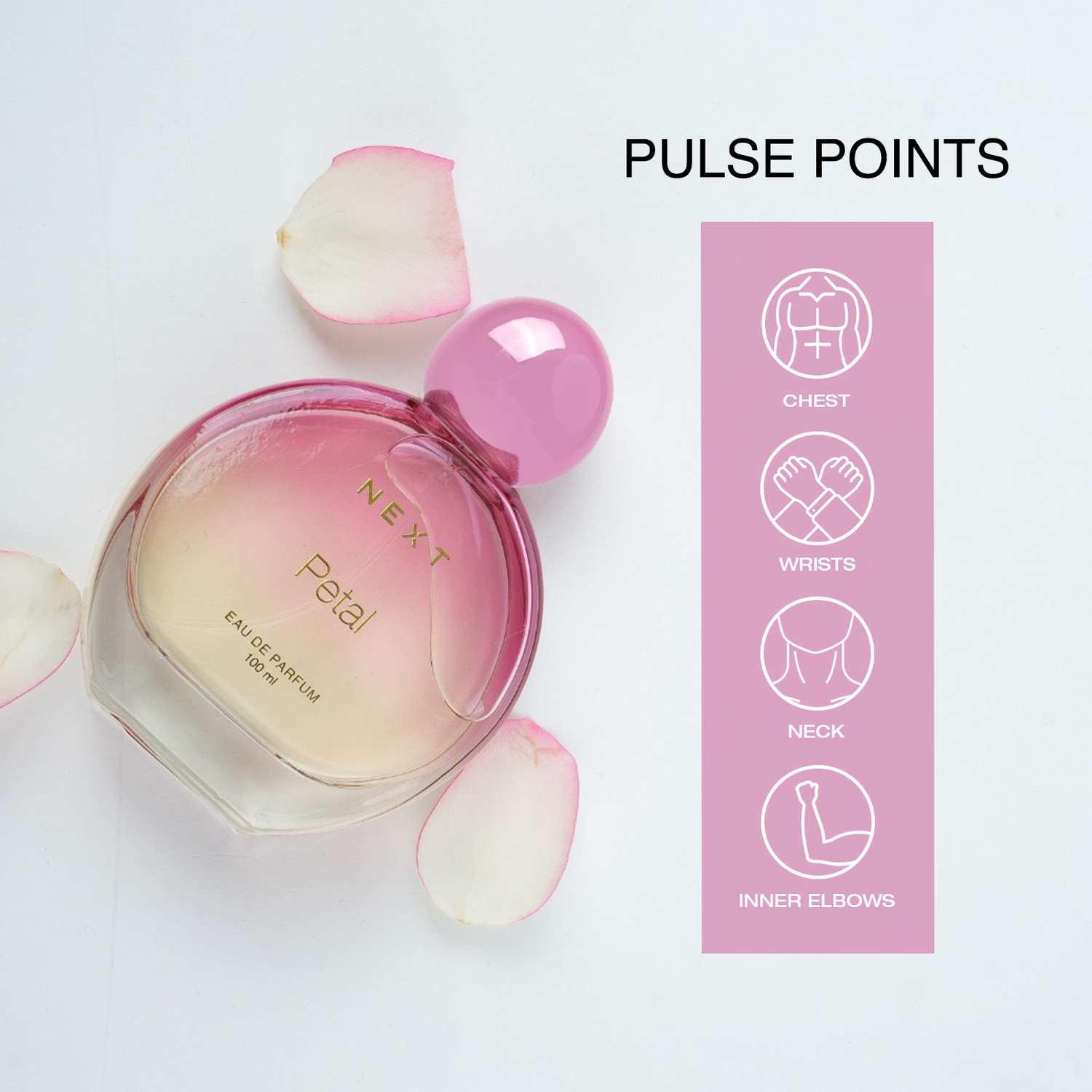 Image of NEXT Petal - Luxury Long Lasting Fragrance with Rose & White Floral Notes Perfume - 100 ml