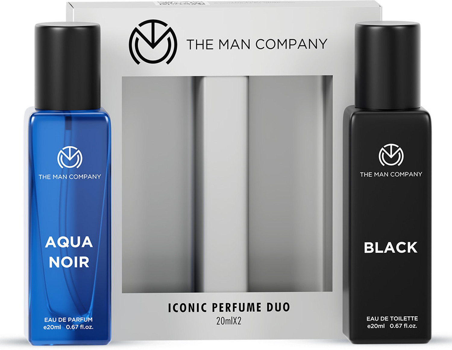 THE MAN COMPANY Iconic Duo Perfume Gift set| Black EDT+ Aqua EDP- (2x20ml)|Long Lasting Perfume Eau de Toilette  -  40 ml (For Men)