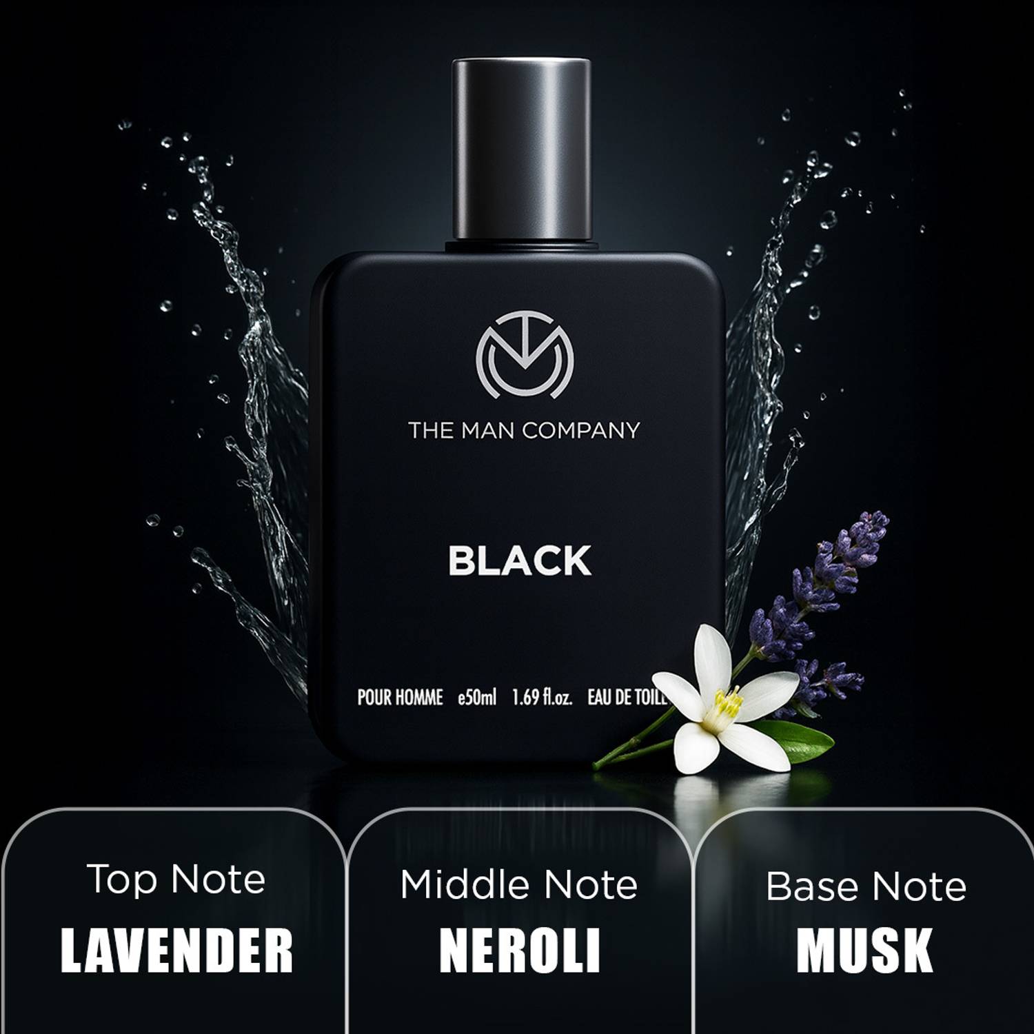 THE MAN COMPANY Aqua Noir + Black EDT Perfume Twin Set 50ml - Image 2