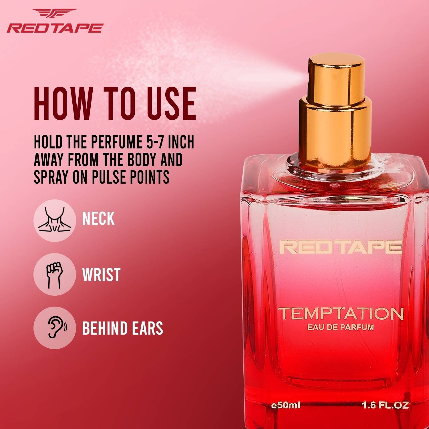 Red Tape Temptation Eau de Parfum 50 ml - Image 3