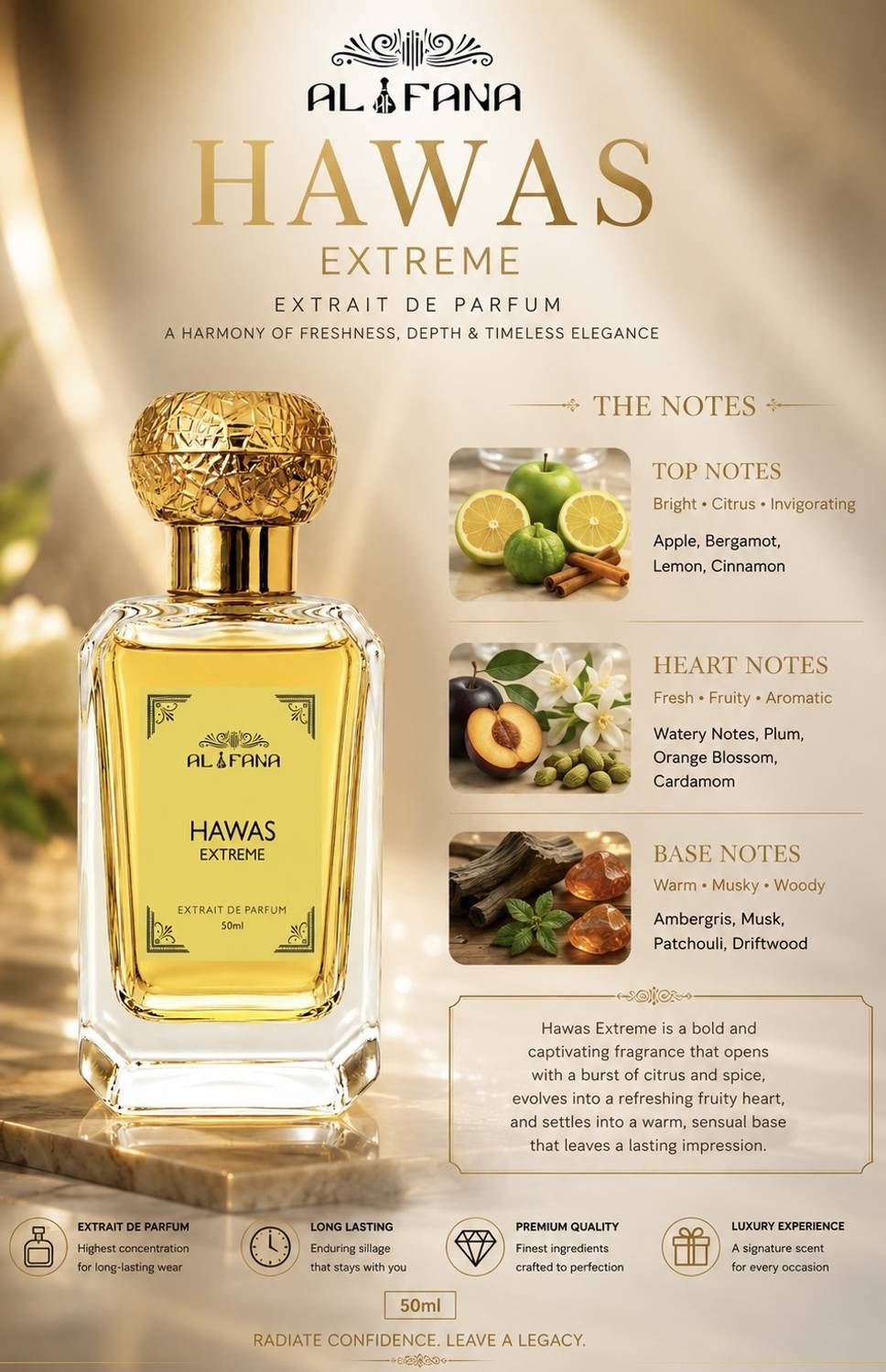 AL FANA Hawas Extreme 50 ml Perfume - Image 4