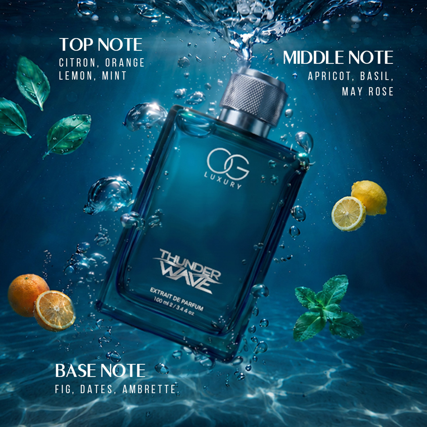 Image of OG LUXURY Thunder Wave | India's First Perfume with Discovery Set Inside (4 Perfumex3ml) Extrait De Parfum - 112 ml