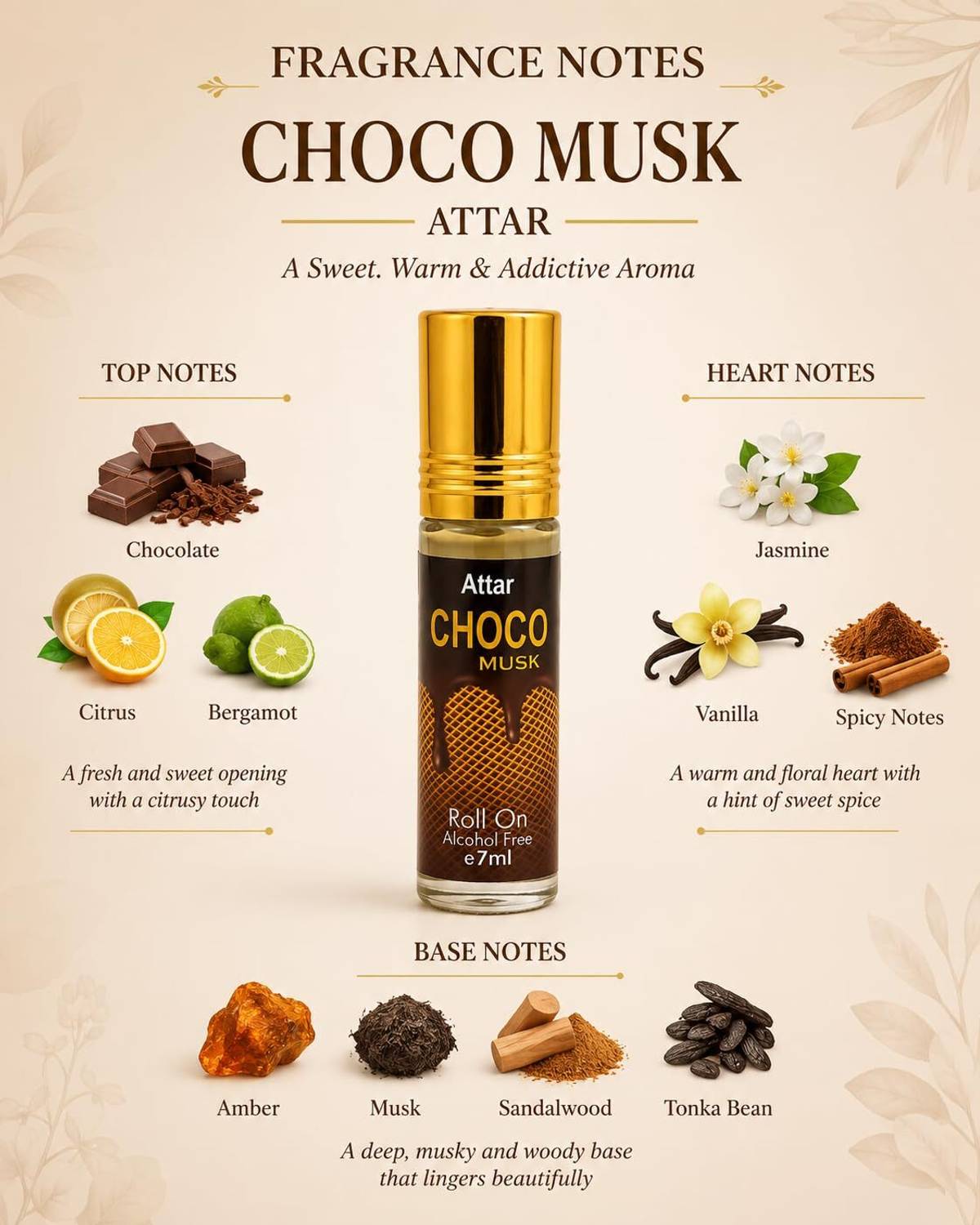FORMLESS Choco Musk Roll on Attar Perfume 7 ml - Image 4