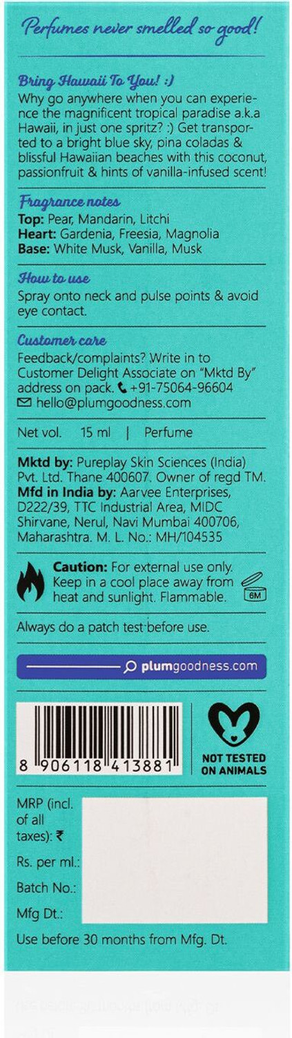 Image of Plum BodyLovin' Hawaiian Rumba Eau De Parfum Perfume - 15 ml