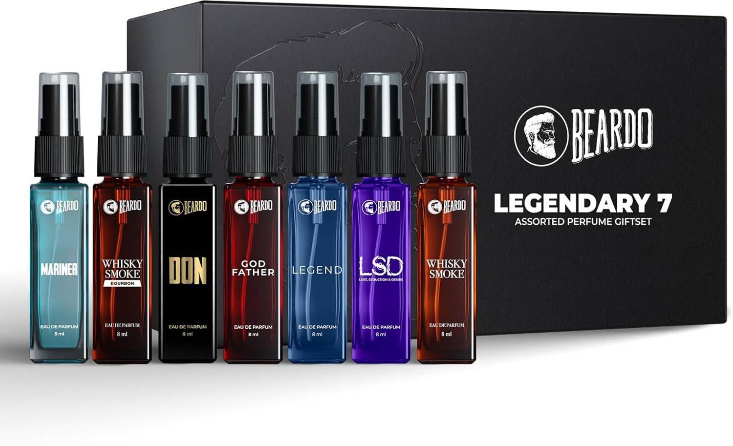 BEARDO Legendary Assorted Perfume Gift Pack of 7 · 8 ml (56 ml total)