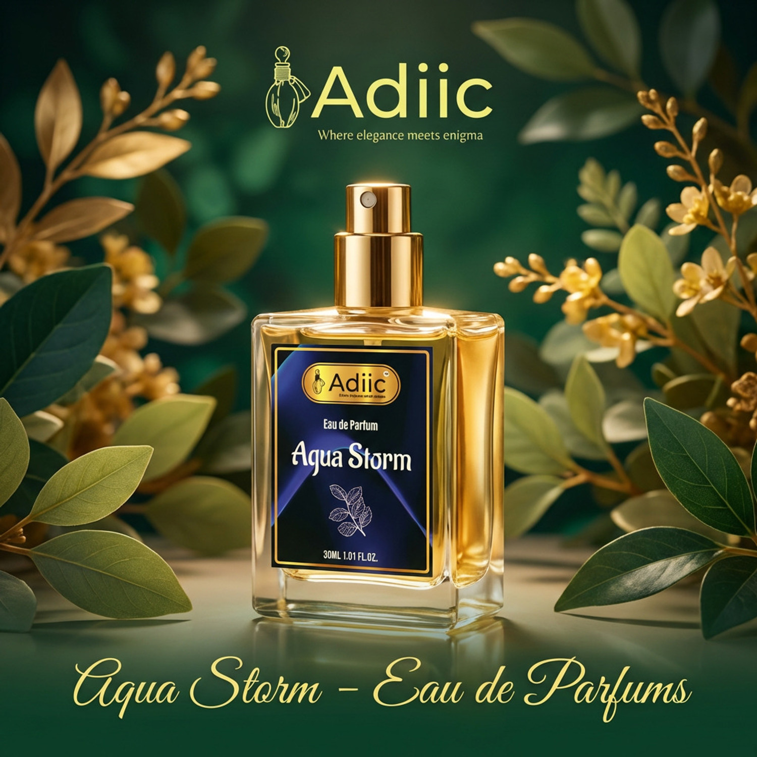 Image of adiic Aqua Storm Eau de Parfum - Fresh Aquatic Notes, Long Lasting Premium Fragrance Eau de Parfum - 30 ml