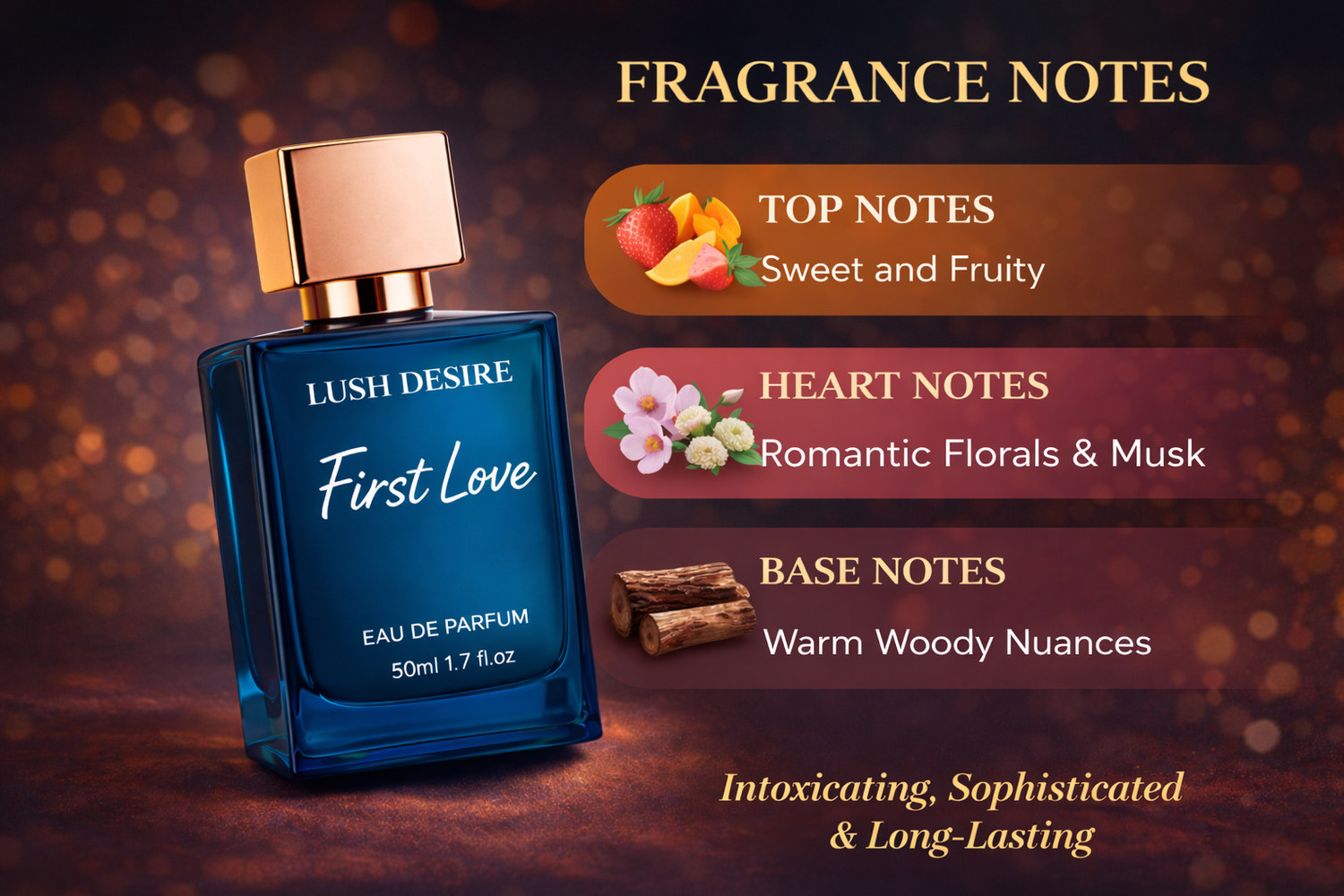 Image of Lush Desire First Love |24+Hrs Long Lasting Perfume|Unisex | Luxury Perfume Eau de Parfum - 50 ml