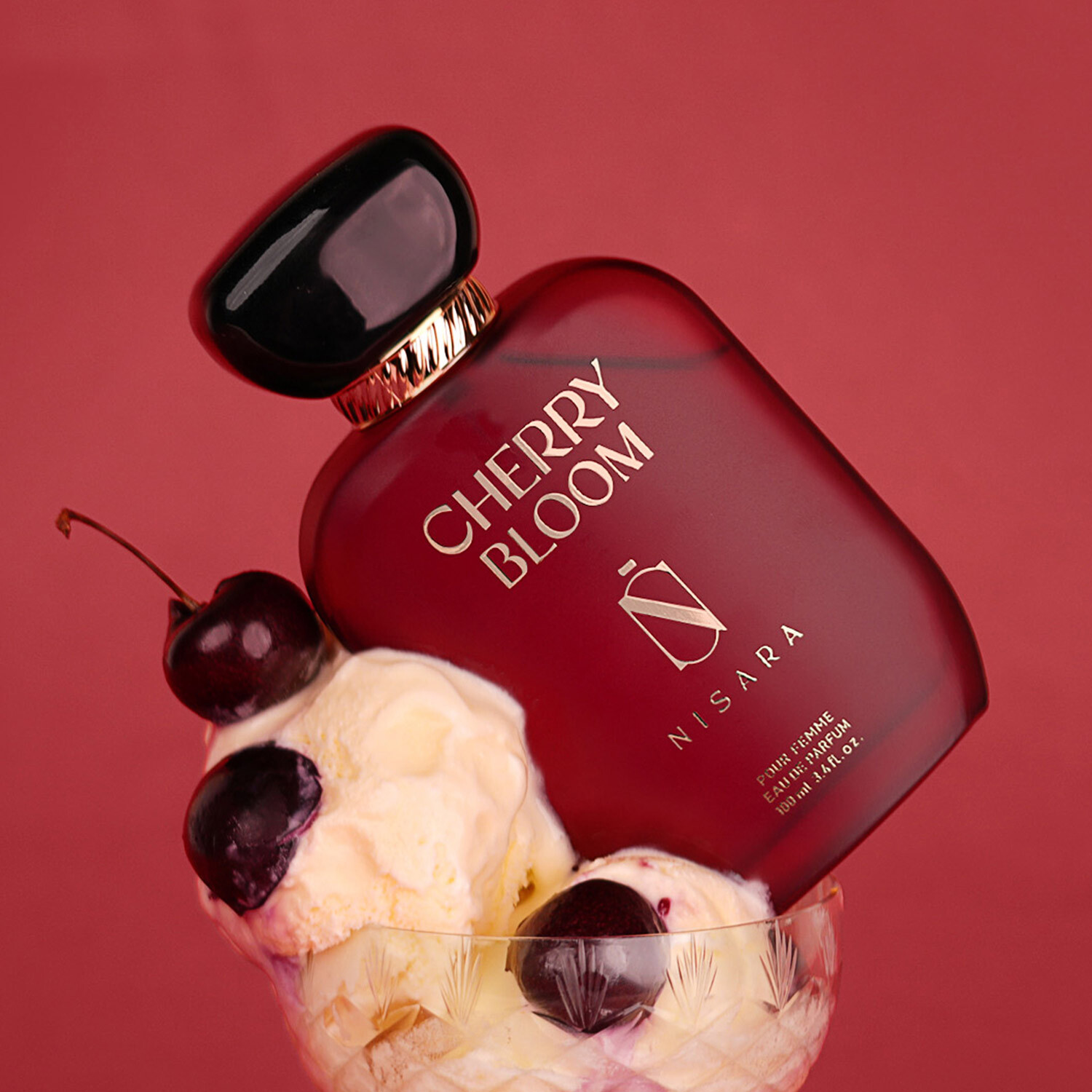 Image of Nisara Perfume Cherry Bloom Long Lasting Fruity Floral Premium Eau de Parfum - 100 ml