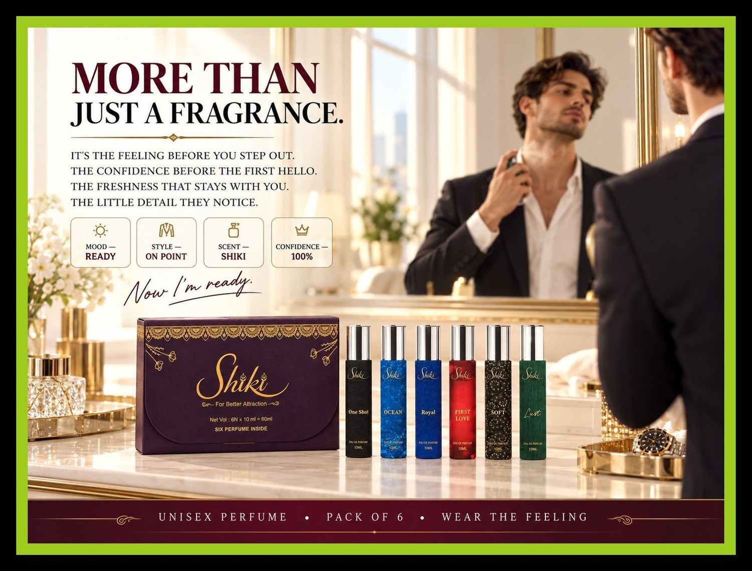 Image of SHIKI Luxury Woody Perfume Collection 6 Fragrance Set 10ml Each For Women Eau de Parfum - 60 ml (For Men & Women)