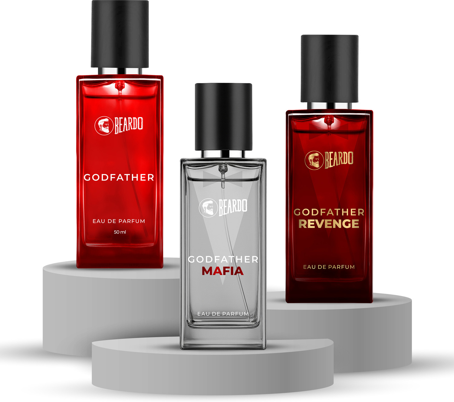 Image of BEARDO Godfather Series EDP Perfume Combo (3 x 50ml) - Godfather, Mafia & Revenge Eau de Parfum - 150 ml