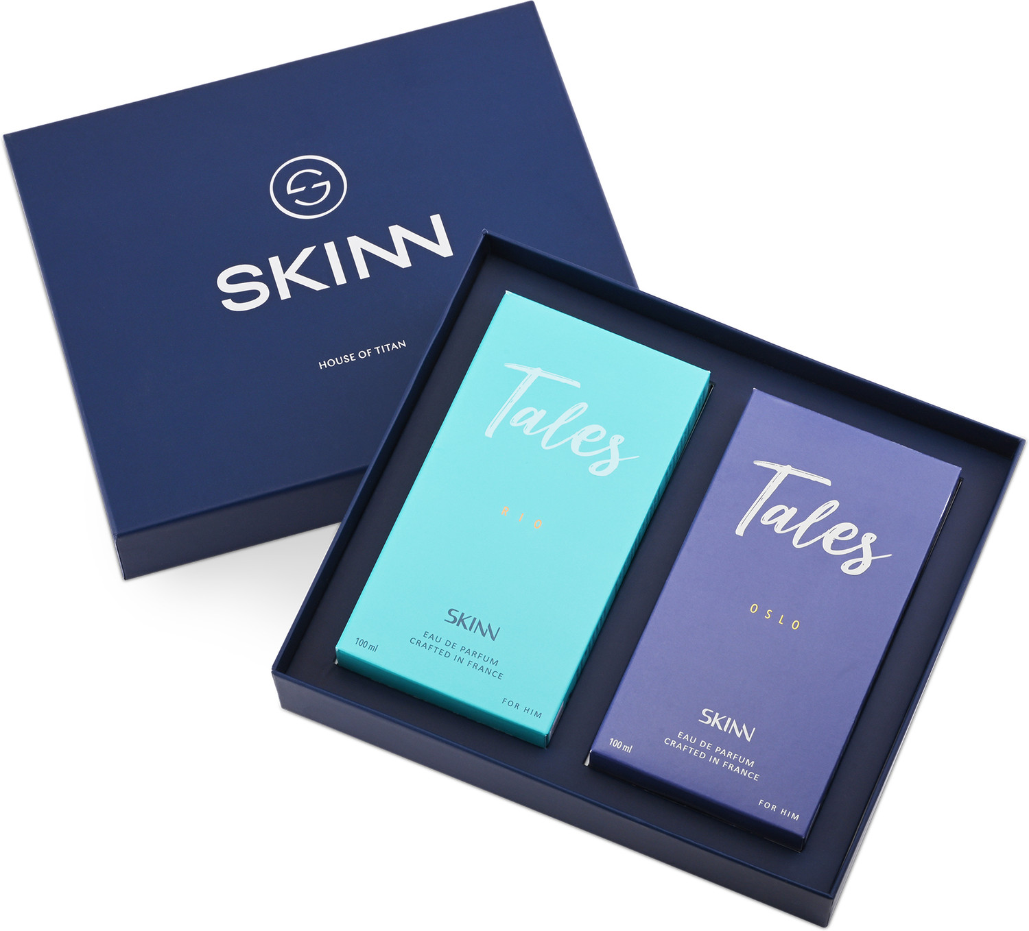 Image of SKINN by TITAN Perfume Gift box 200 ml - Tales Rio & Oslo || Long Lasting Eau de Parfum - 200 ml