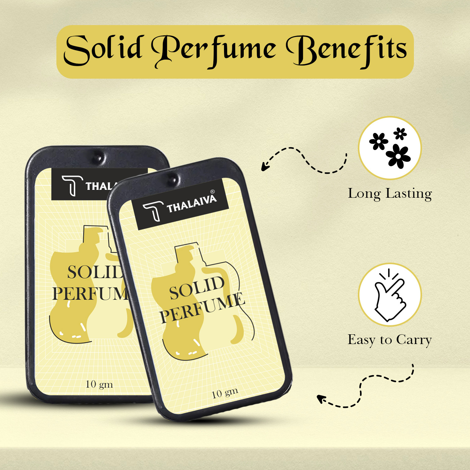 Image of Thalaiva Solid Perfume Combo | Pineapple & Blueberry Blossom | Alcohol-Free | 10g Each Eau de Parfum - 20 ml