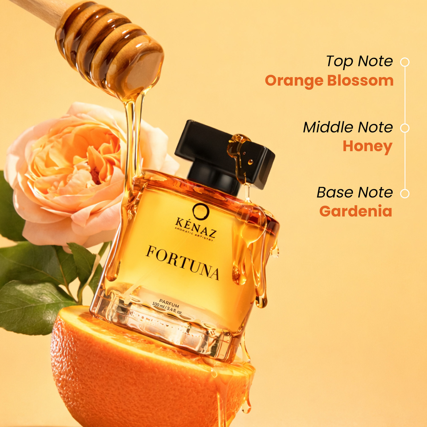 Image of Kenaz Fortuna Long Lasting Unisex Perfume | Floral Fruity | 20% Oil Dubai Parfum Eau de Parfum - 100 ml