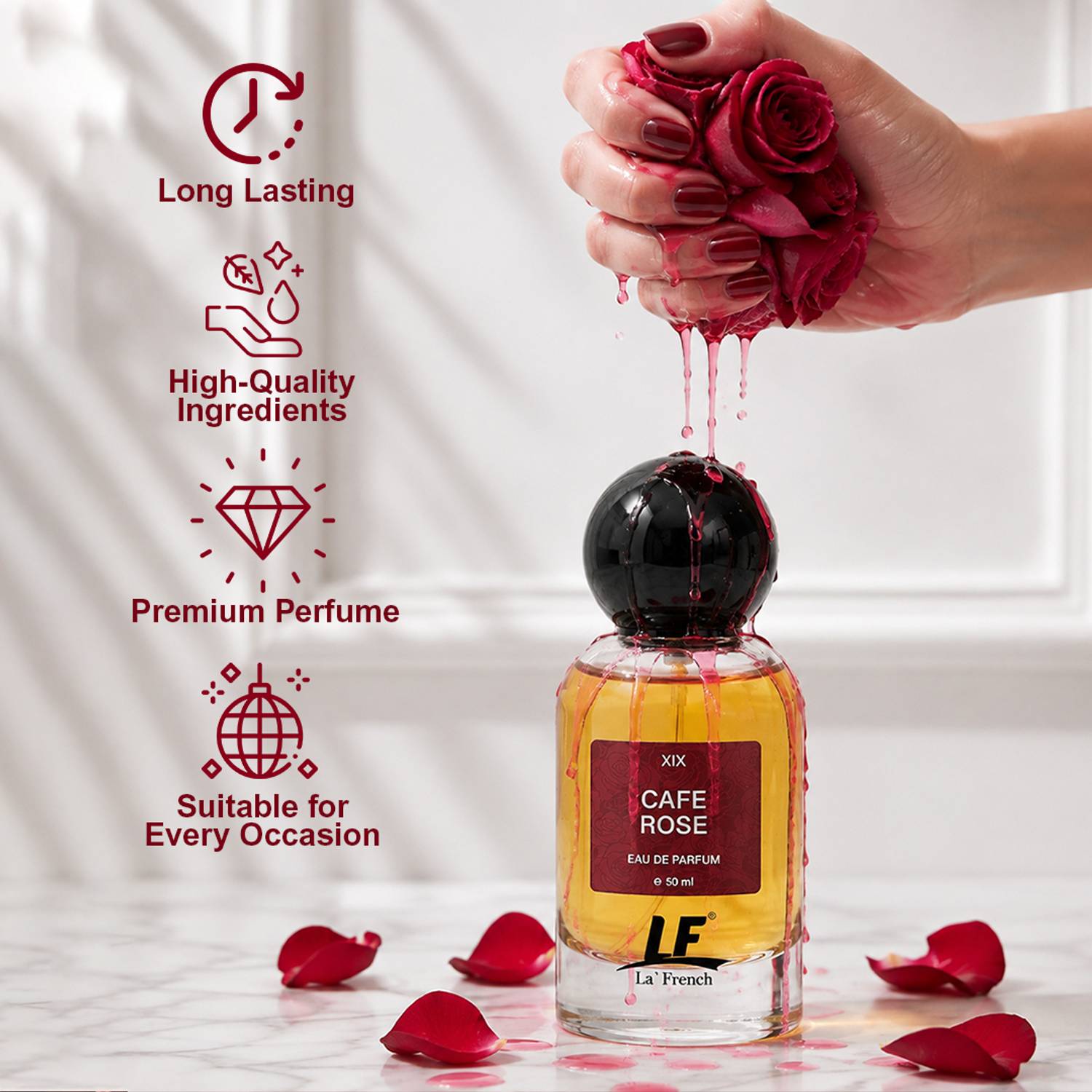 La French Cafe Rose Unisex Perfume 50 ml - Image 3