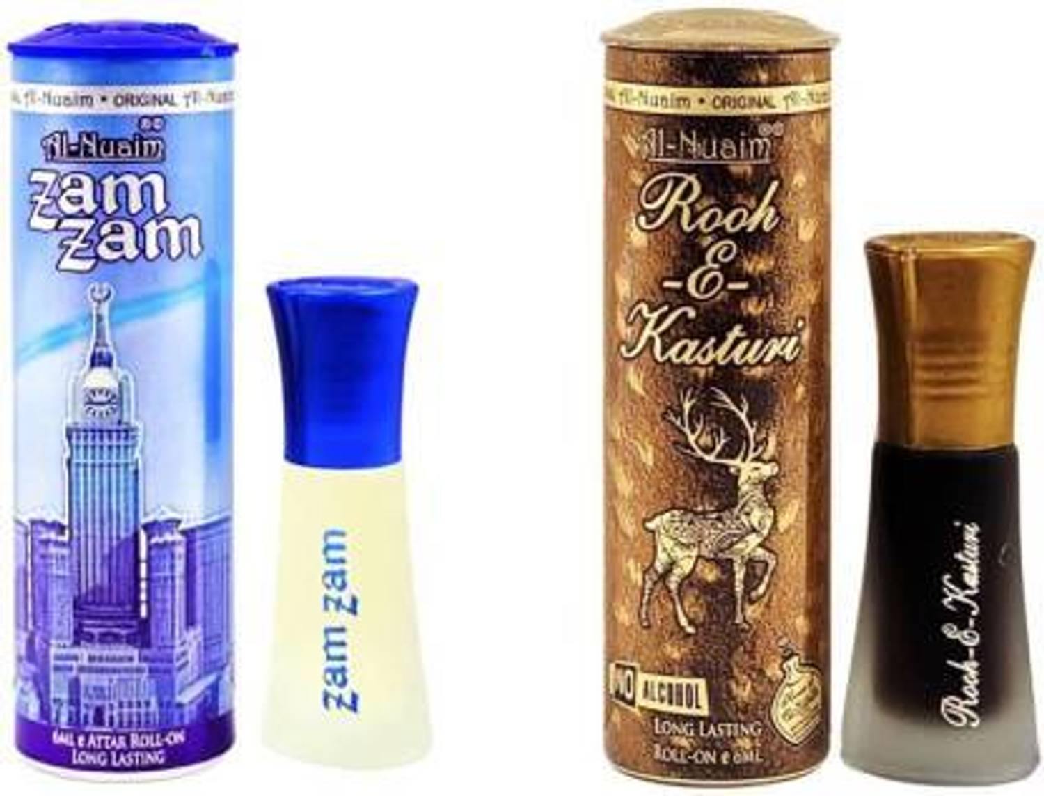 Al Nuaim ZAM-ZAM& ROOH -E - KASTURI attar (6ml*2) Perfume - 12 ml