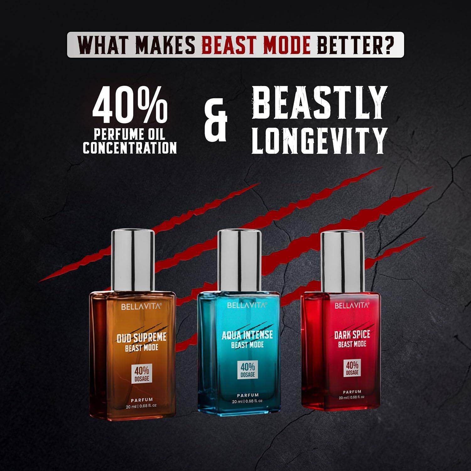 BELLAVITA Beast Mode Perfume Pack of 3 · 20 ml (60 ml total) - Image 5