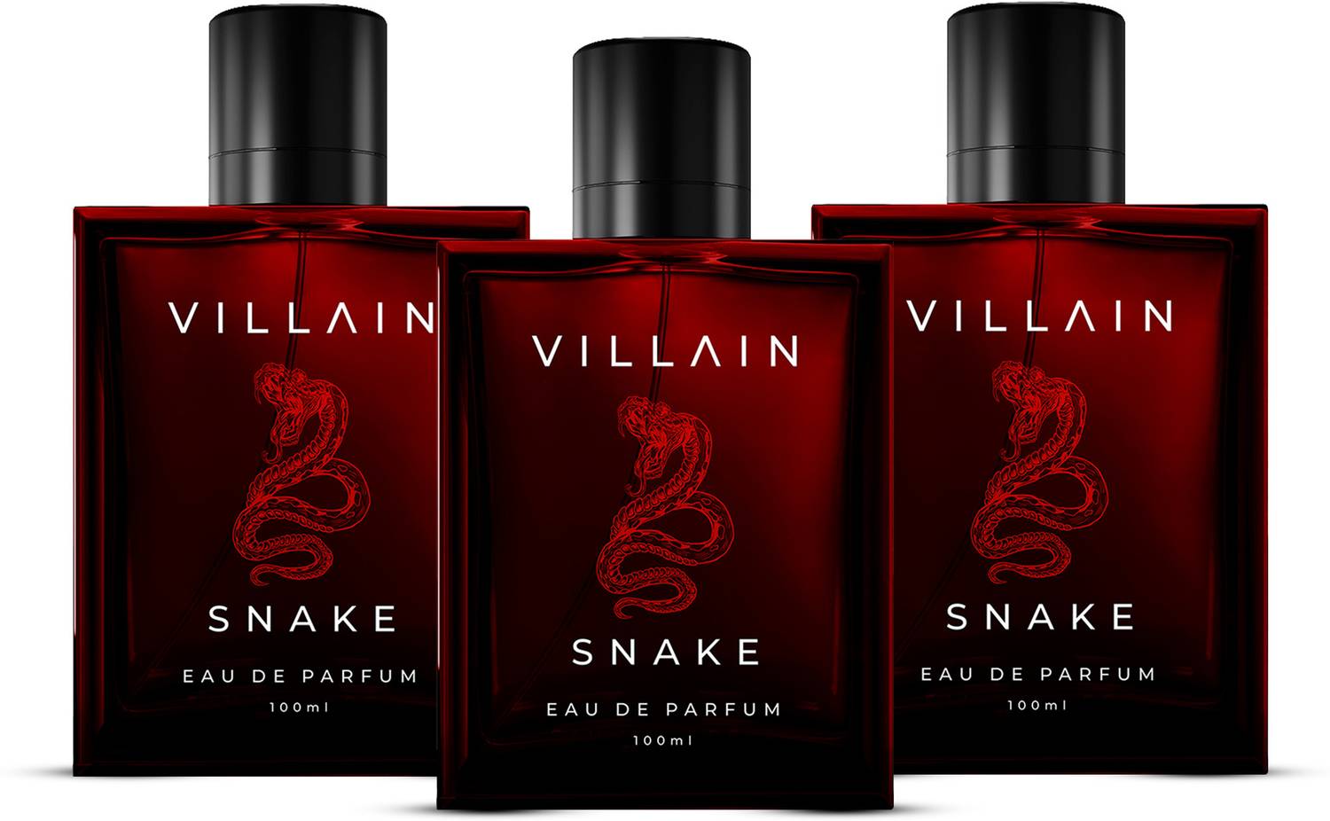 VILLAIN Snake EDP Perfume for Men 100 ml Pack of 3 - Image 1