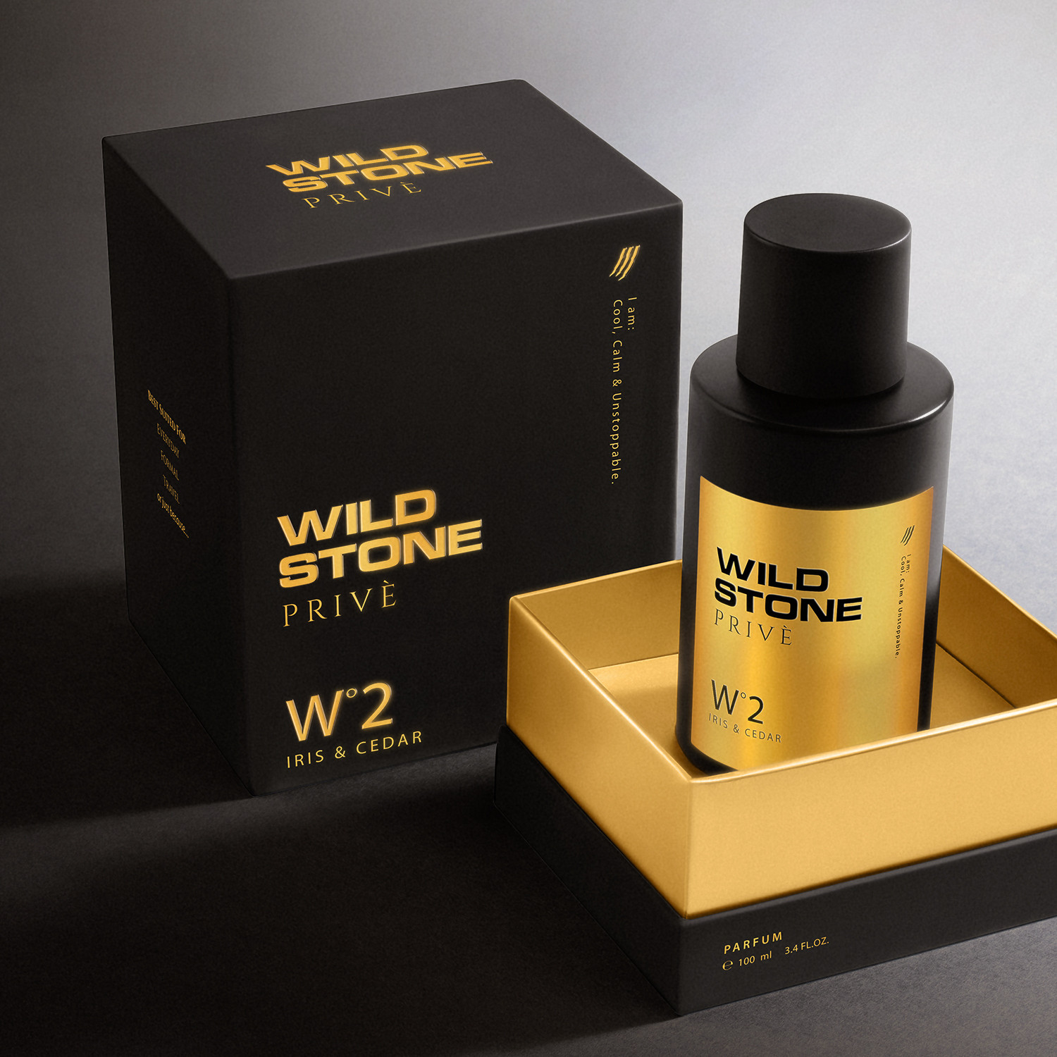 Image of Wild Stone PriveW2 Iris & Cedar Parfume, Luxury, Rich & Premium, Aquatic & Marine Fragrance Eau de Parfum - 100 ml