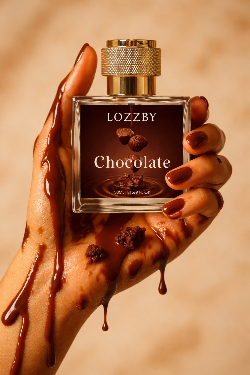 Image of LOZZBY Chocolate Perfume Spray | Cocoa & Caramel Notes | Unisex 0.14 Eau de Parfum - 50 ml