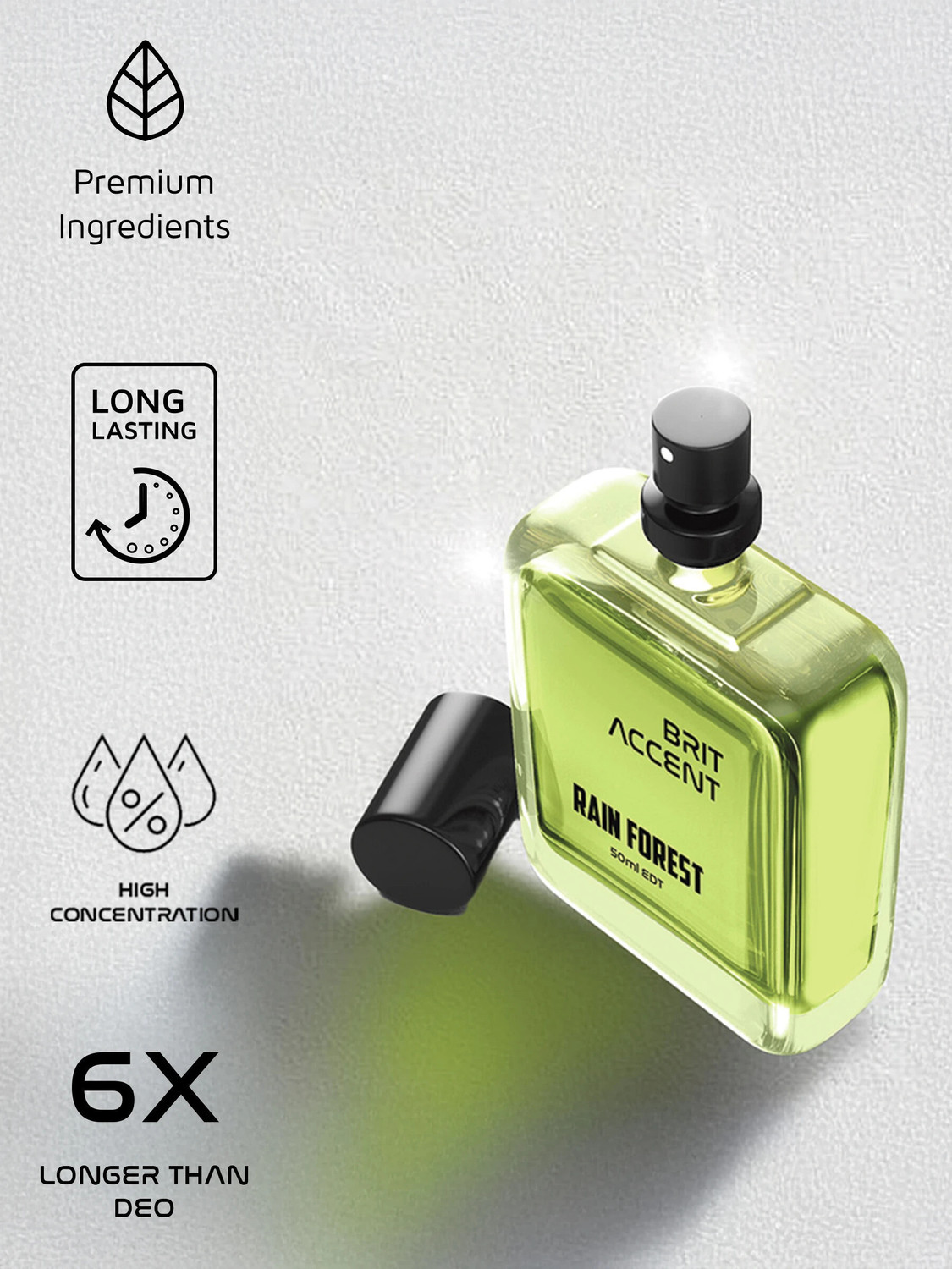 Image of BRIT ACCENT High Street||Rain Forest-Parfum|| Long-Lasting||Premium ingredients|| Eau de Toilette - 50 ml